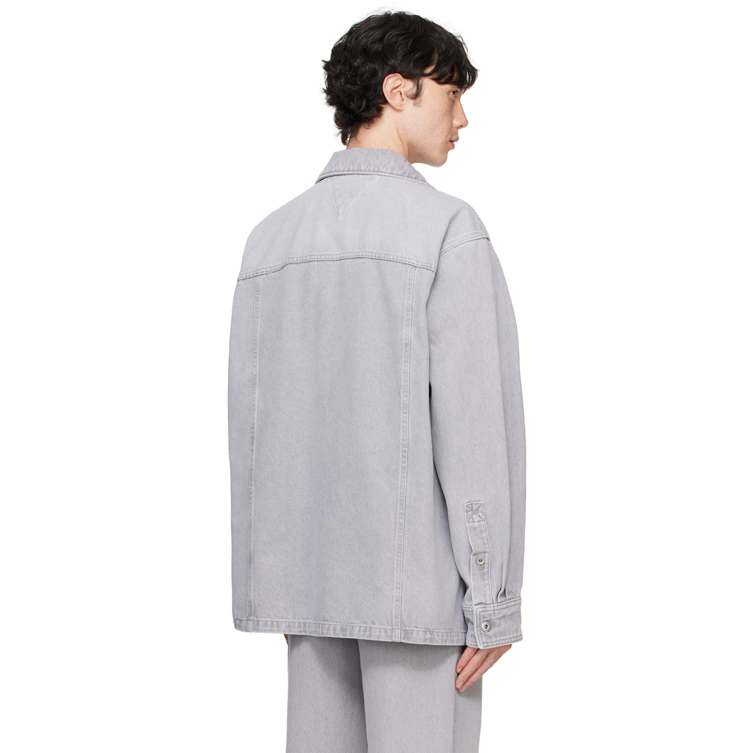 Bottega Veneta Gray Washed Denim Shirt 