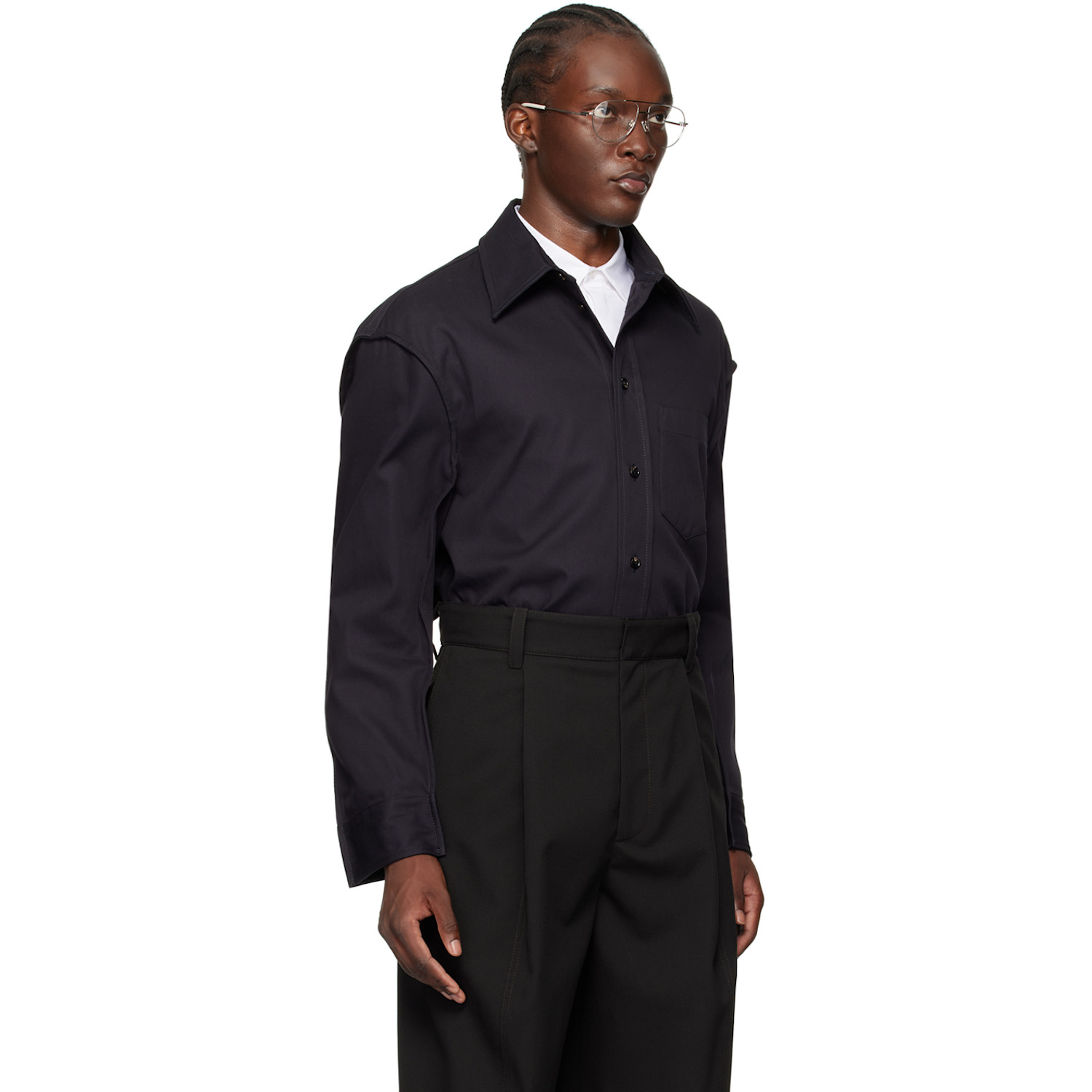  Bottega Veneta Navy Button-up Shirt 
