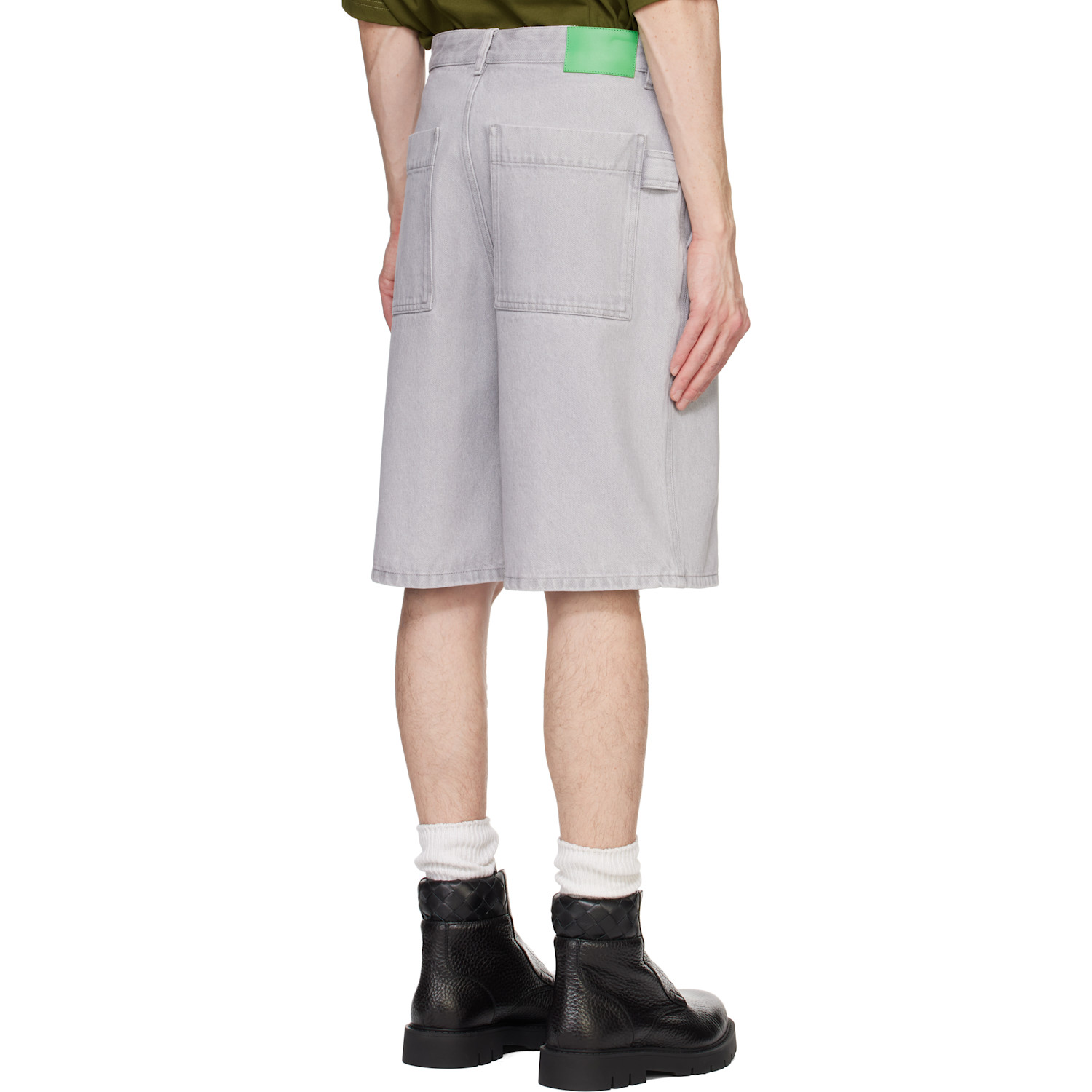  Bottega Veneta Gray Washed Denim Shorts 