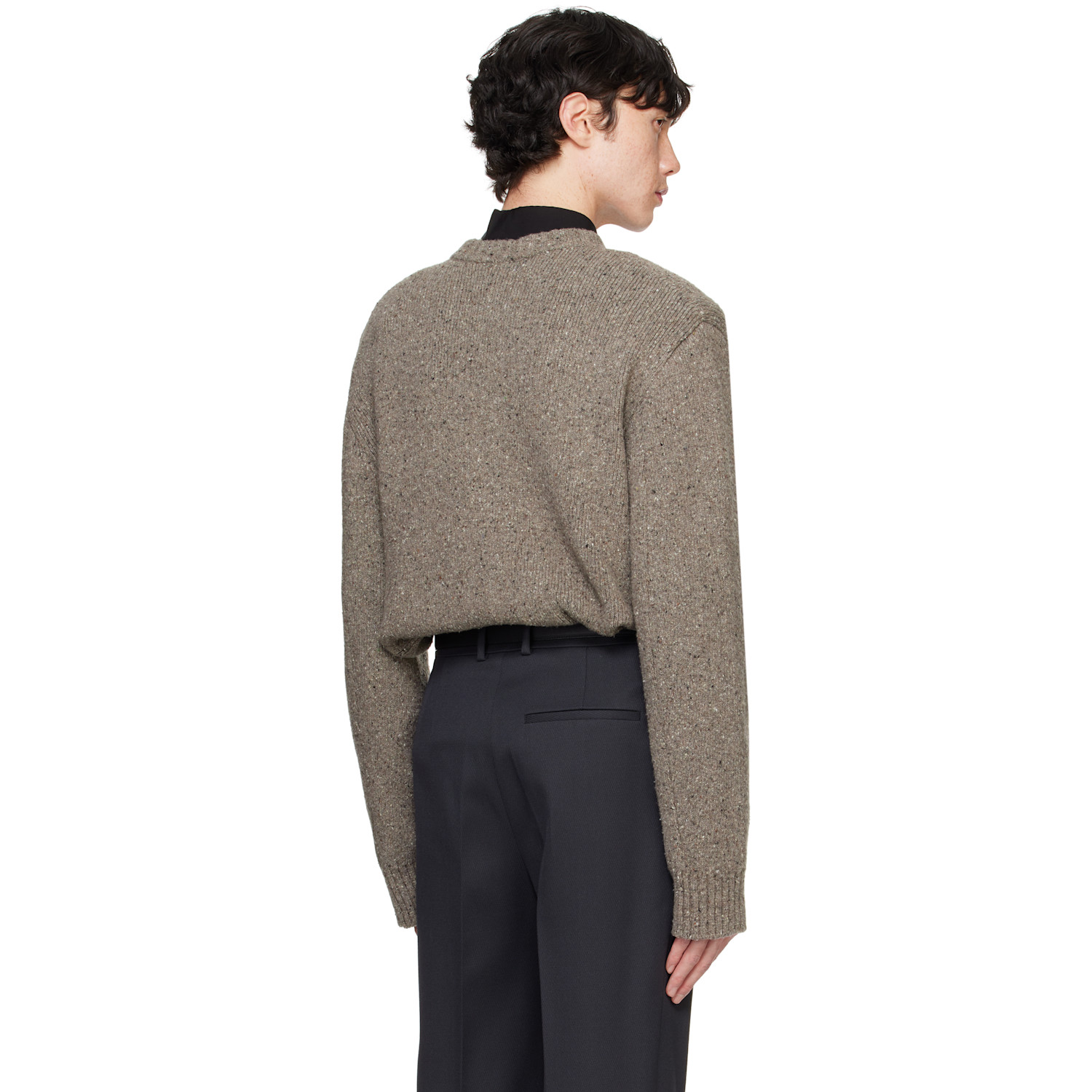  Bottega Veneta Taupe Wool Tailored Sweater 