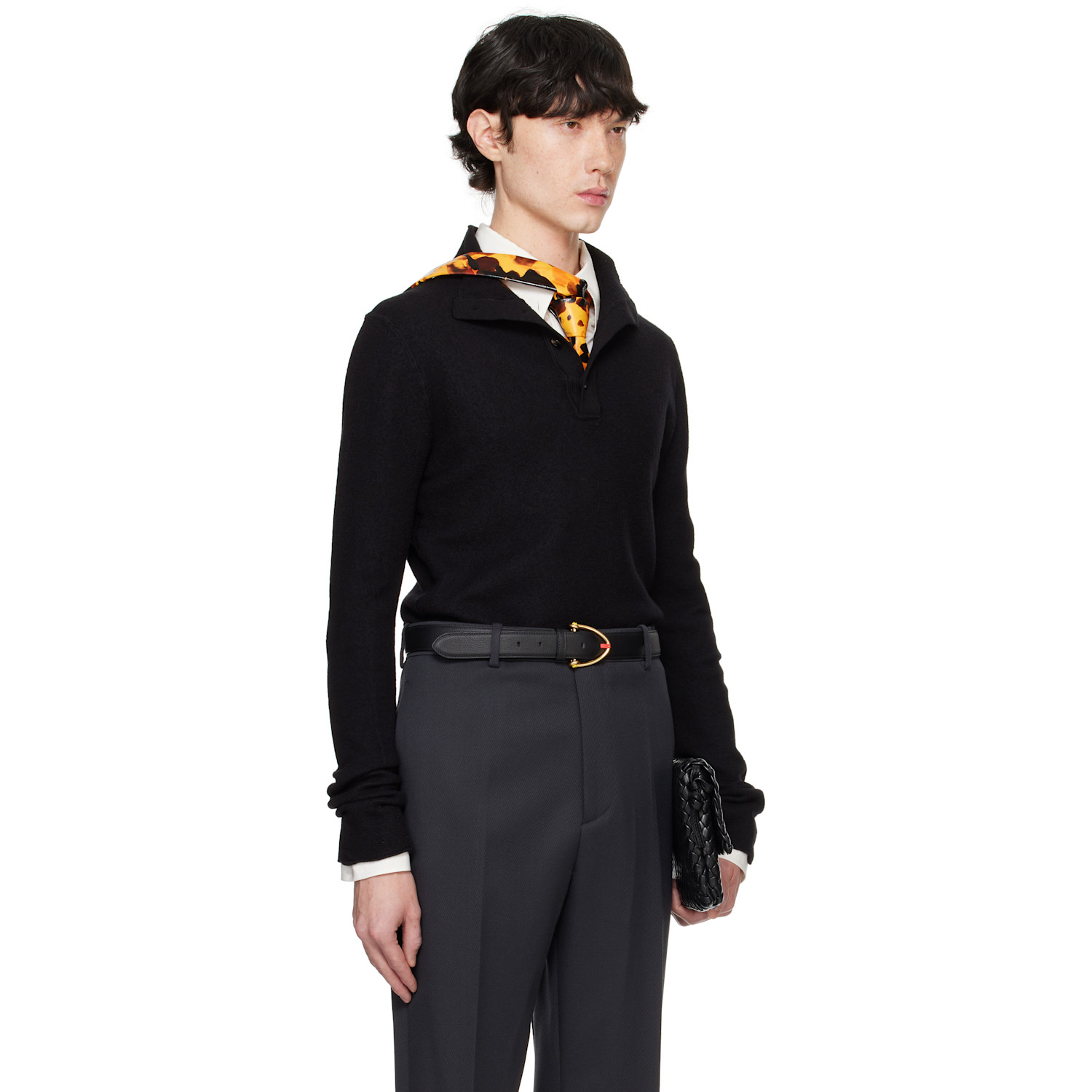  Bottega Veneta Black Felted Wool Turtleneck 
