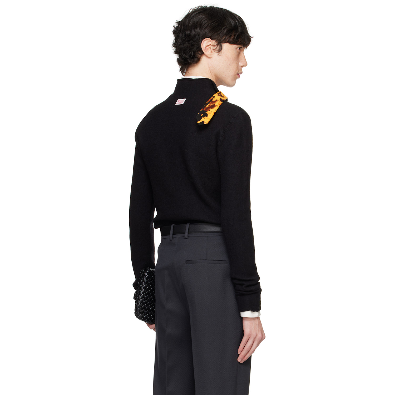  Bottega Veneta Black Felted Wool Turtleneck 