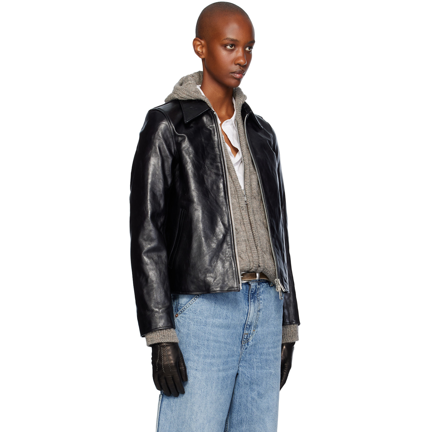  Our Legacy Black Mini Leather Jacket 