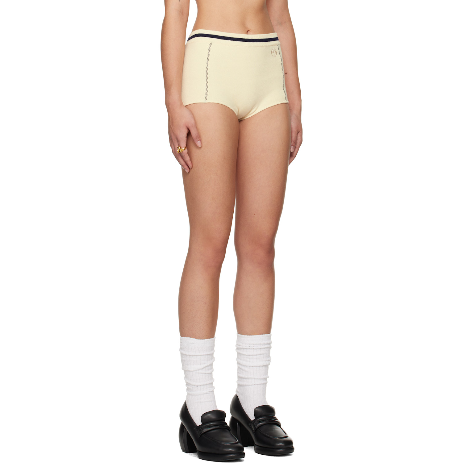  Ambush Off-white Contrast Stitch Culotte Shorts 