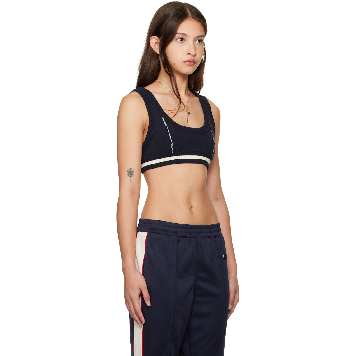  Ambush Navy Contrast Stitch Bra Top 