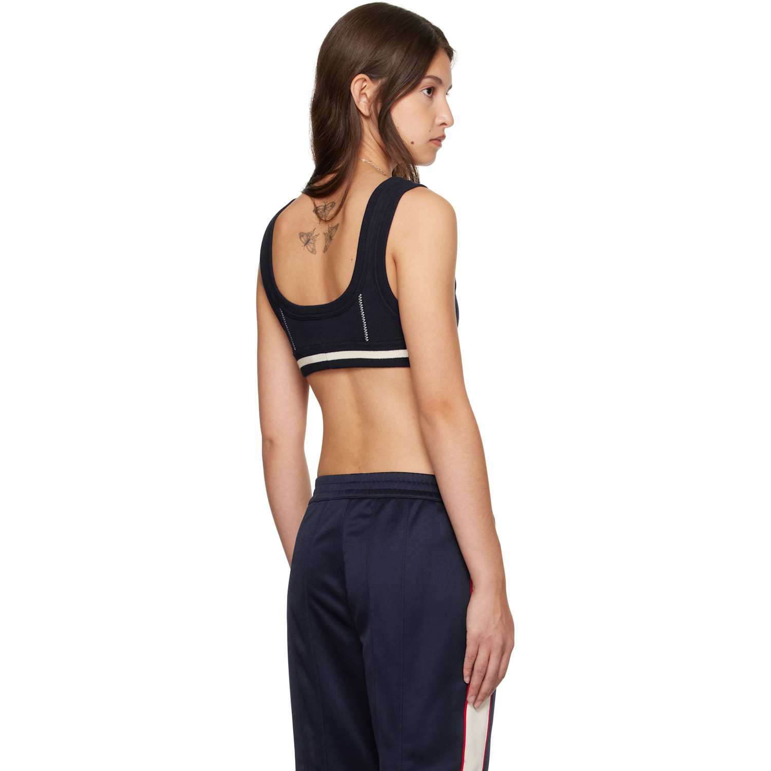  Ambush Navy Contrast Stitch Bra Top 