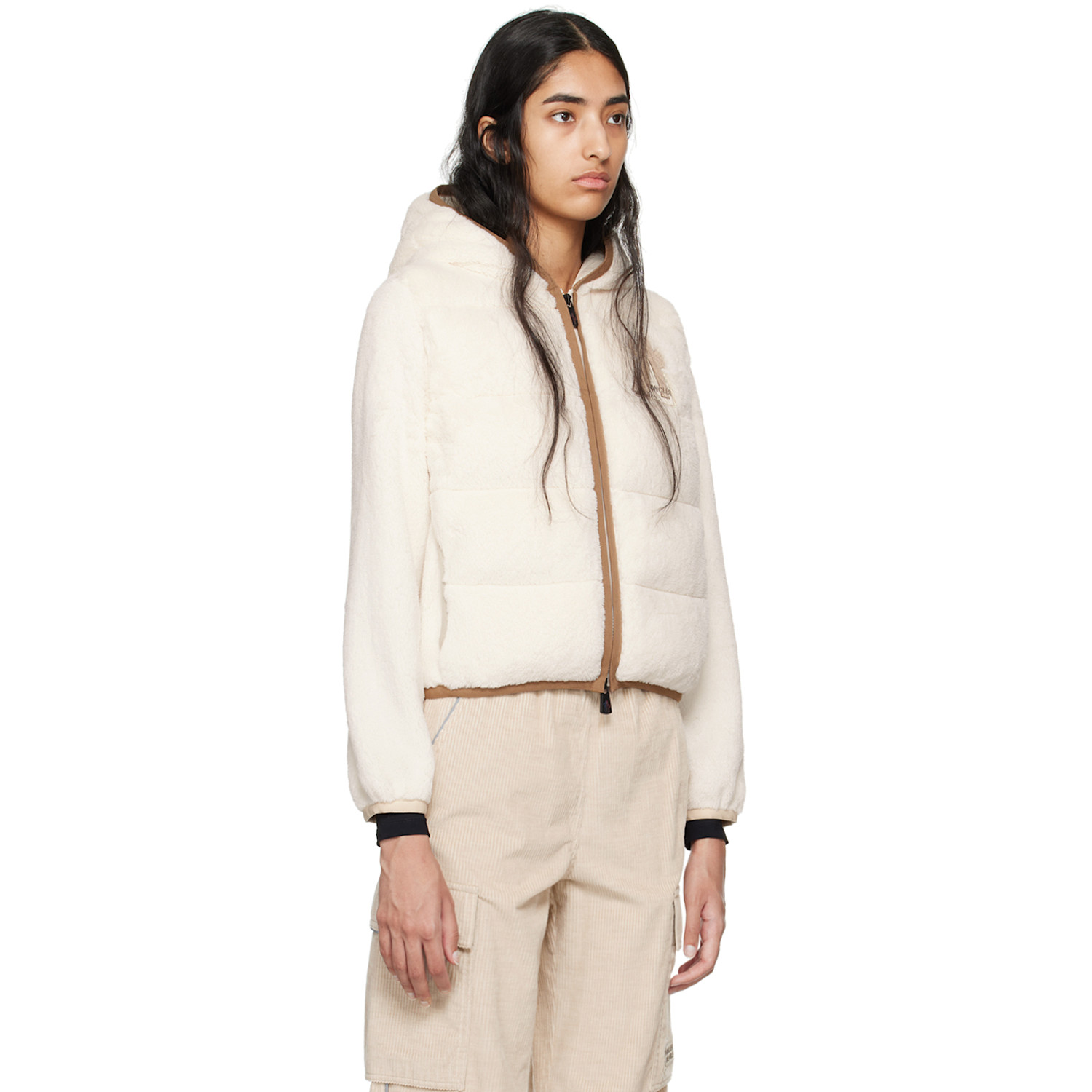  Moncler Grenoble Off-white Logo Patch Down Jacket 