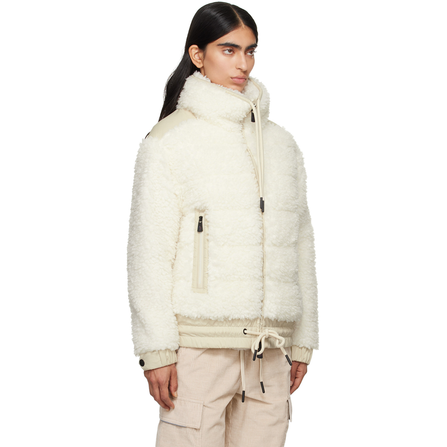  Moncler Grenoble Off-white Teddy Faux-shearling Down Jacket 