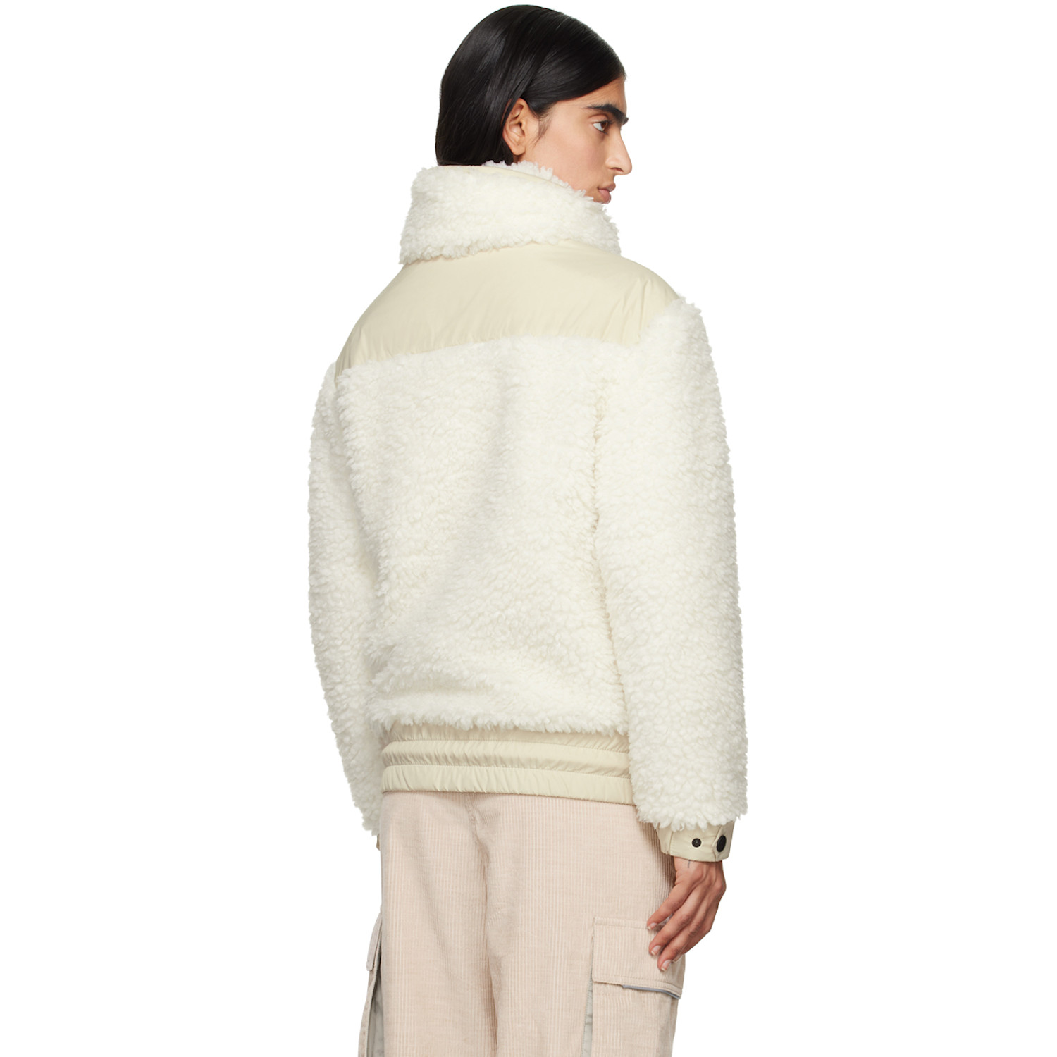  Moncler Grenoble Off-white Teddy Faux-shearling Down Jacket 