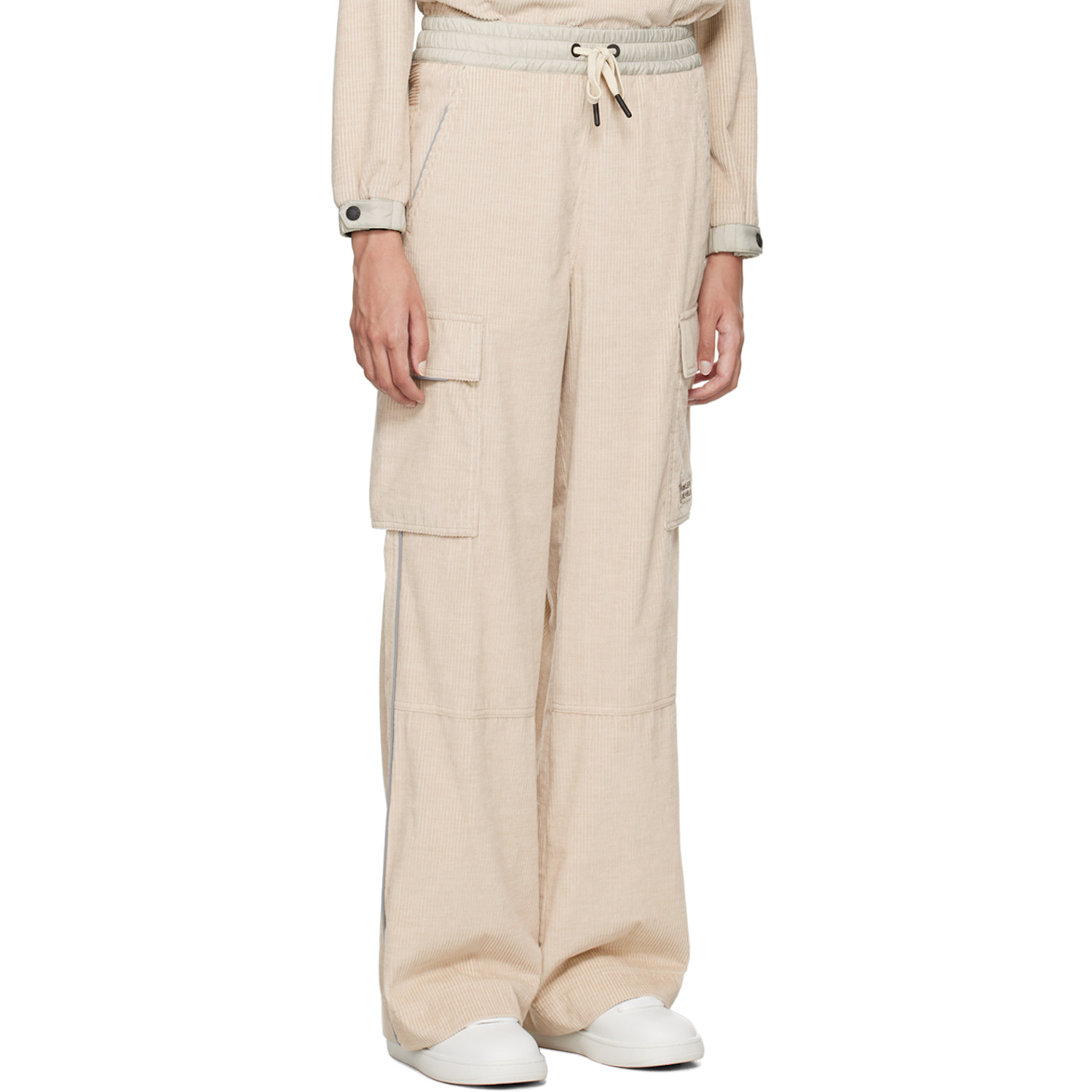  Moncler Grenoble Beige Drawstring Lounge Pants 