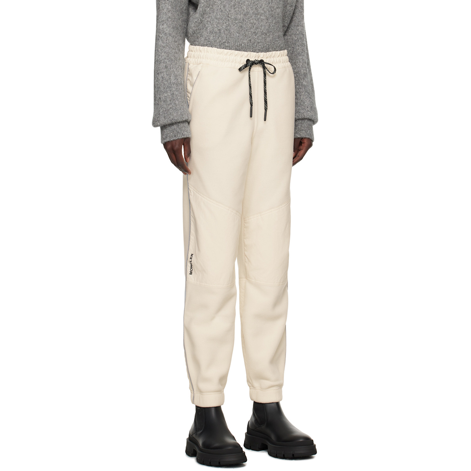  Moncler Grenoble Off-white Reflective Stripe Lounge Pants 