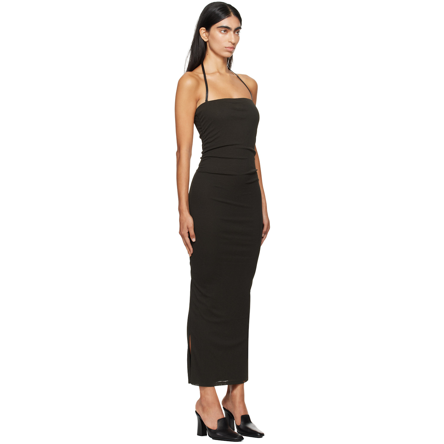  Nanushka Black Eliz Midi Dress 