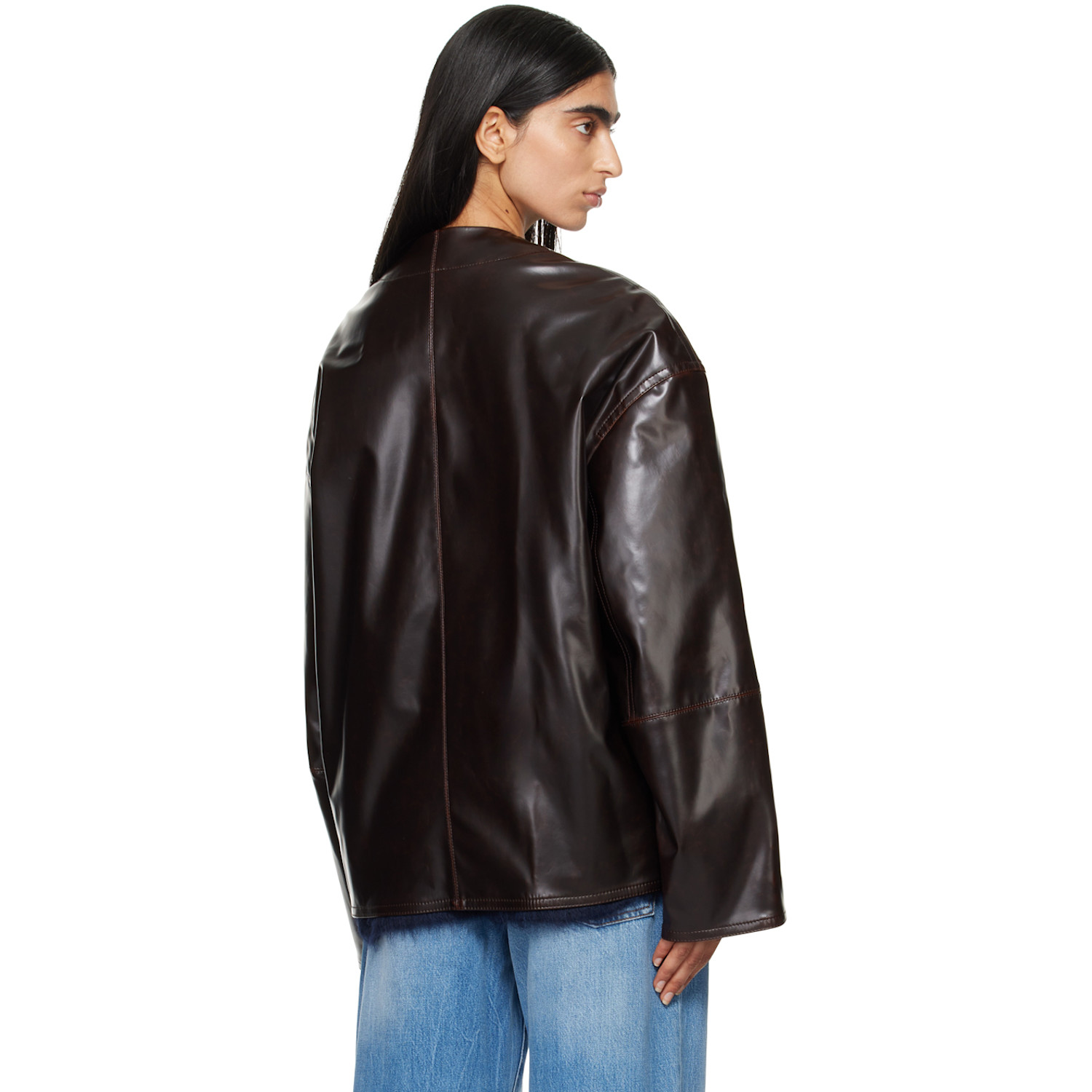  Nanushka Brown Edee Vegan Leather Jacket 