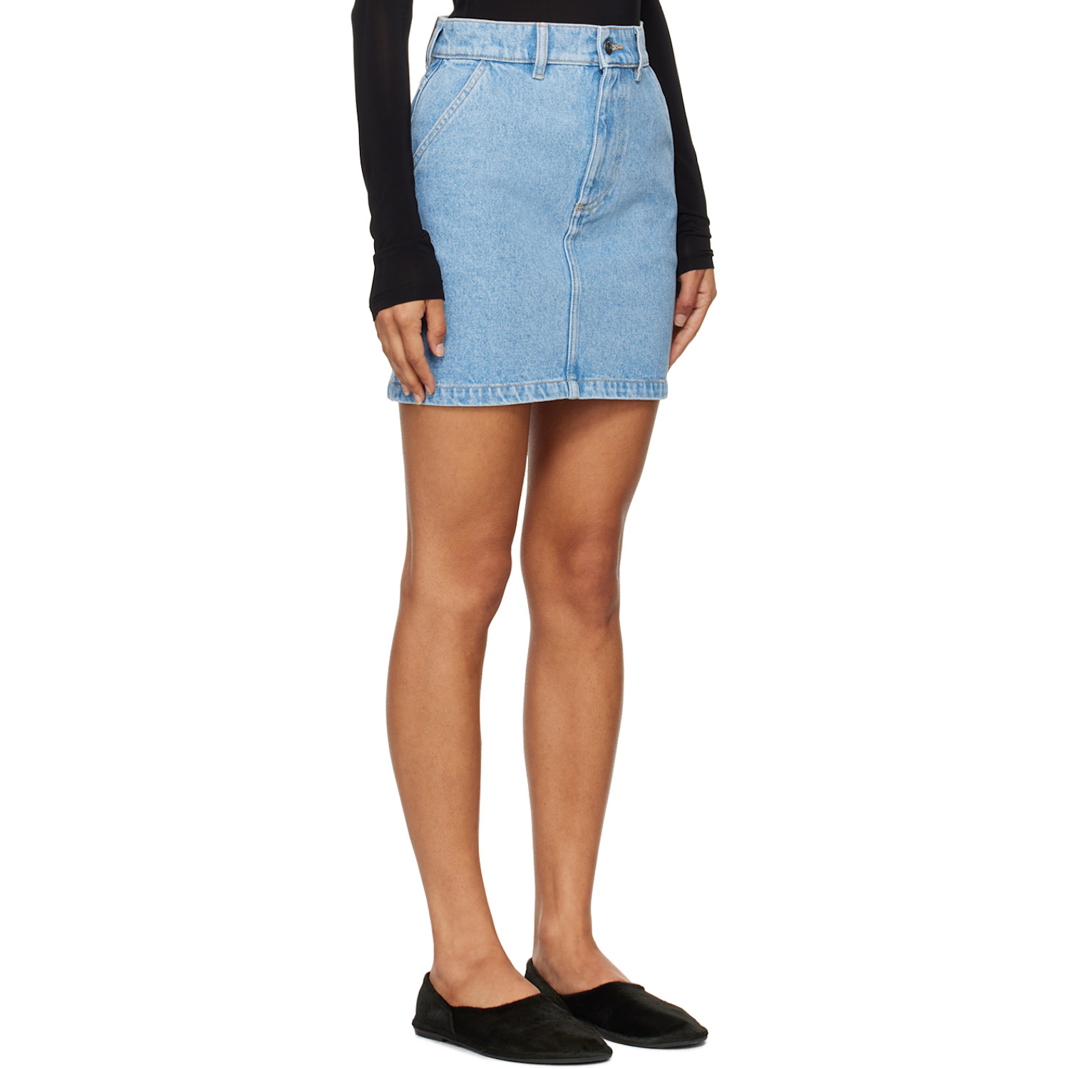  Nanushka Blue Zazou Denim Miniskirt 