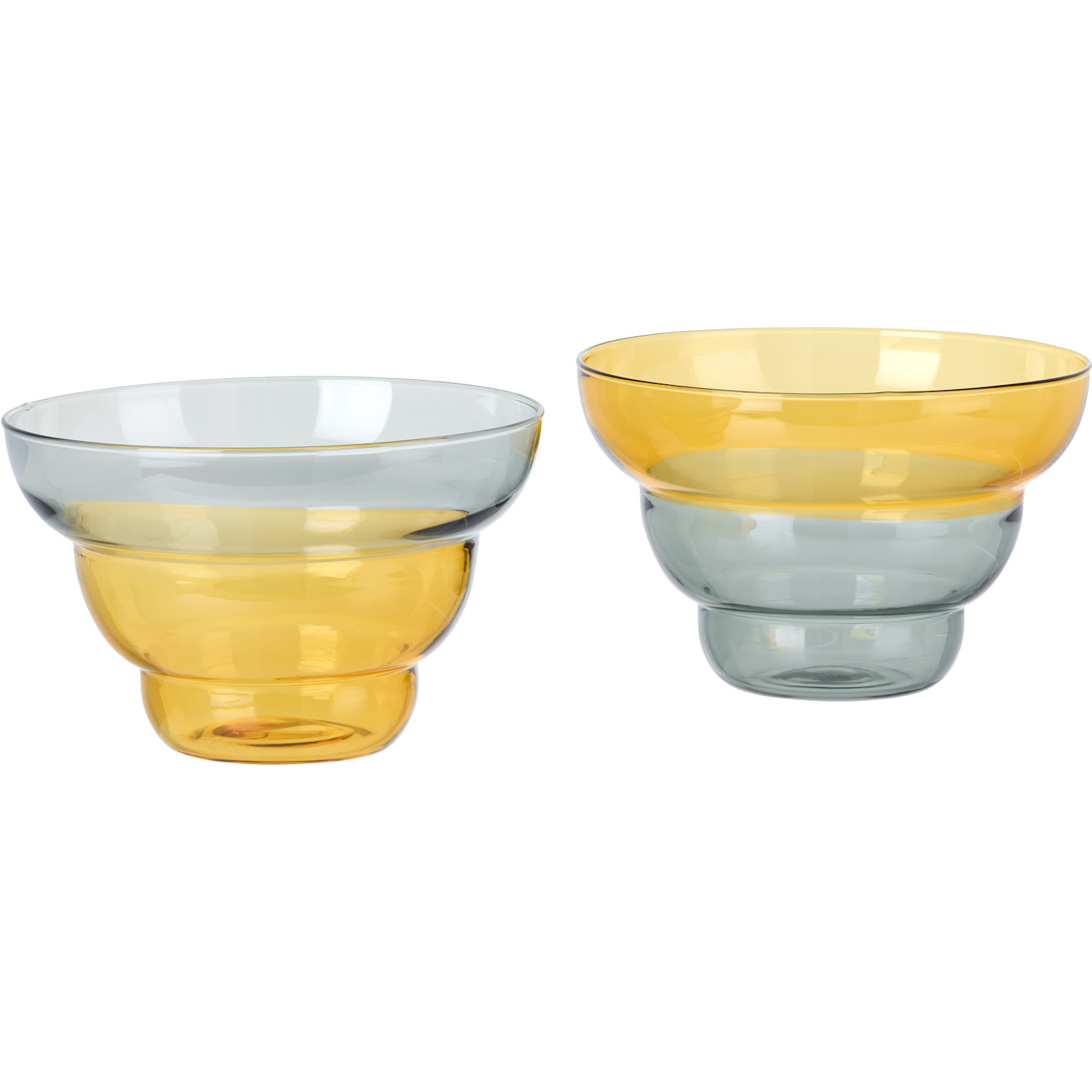  Polspotten Yellow & Gray Mizu Kiri Snack Bowl Set 