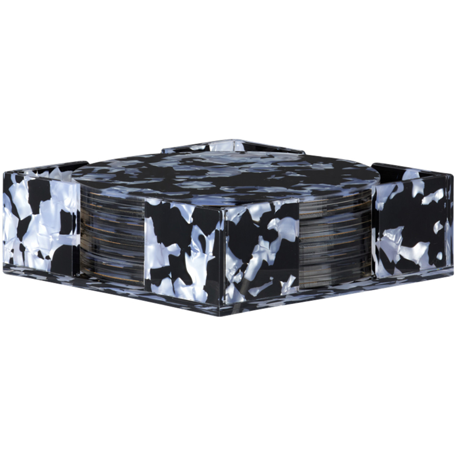 Edie Parker Black & White Coaster Set, 4 Pcs 