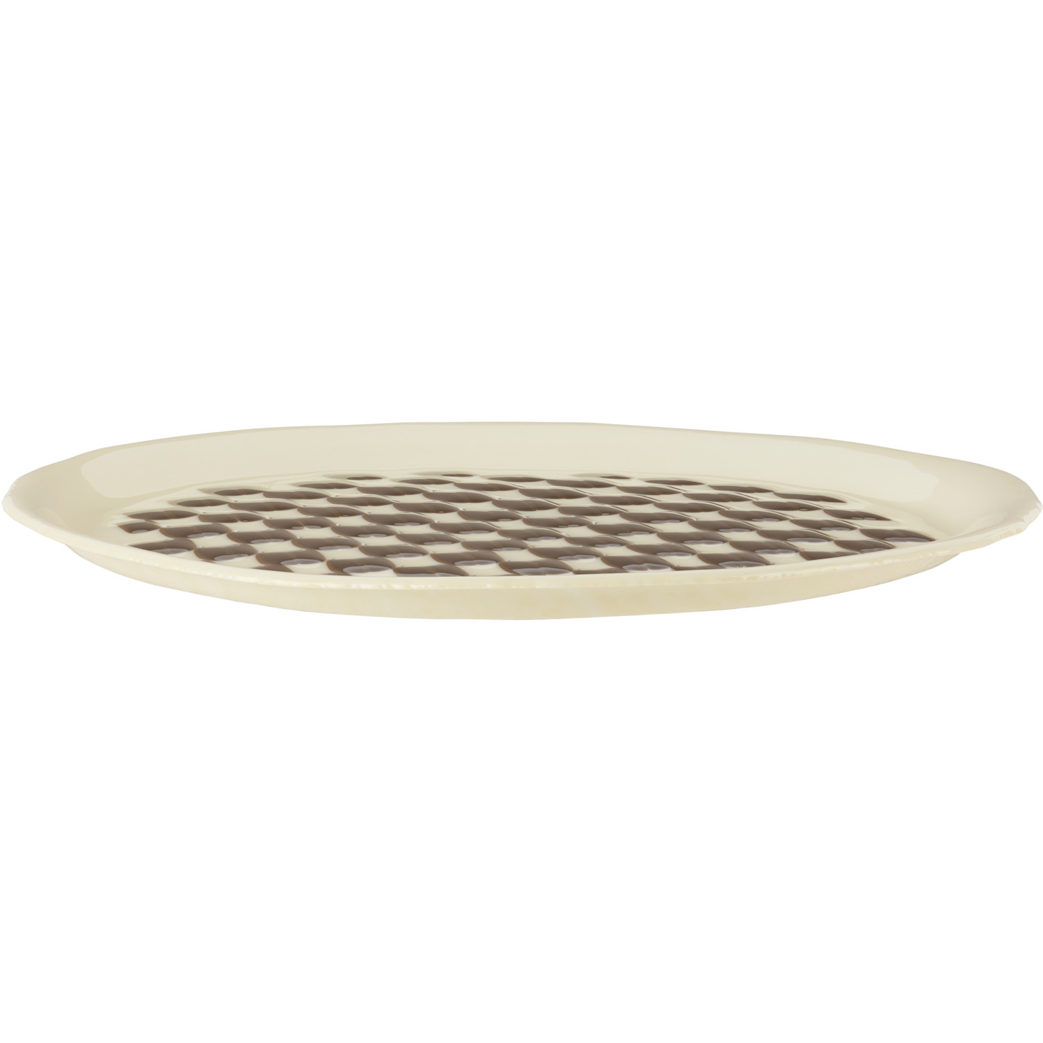  Los Objetos Decorativos Beige & Brown Rounded Tray 