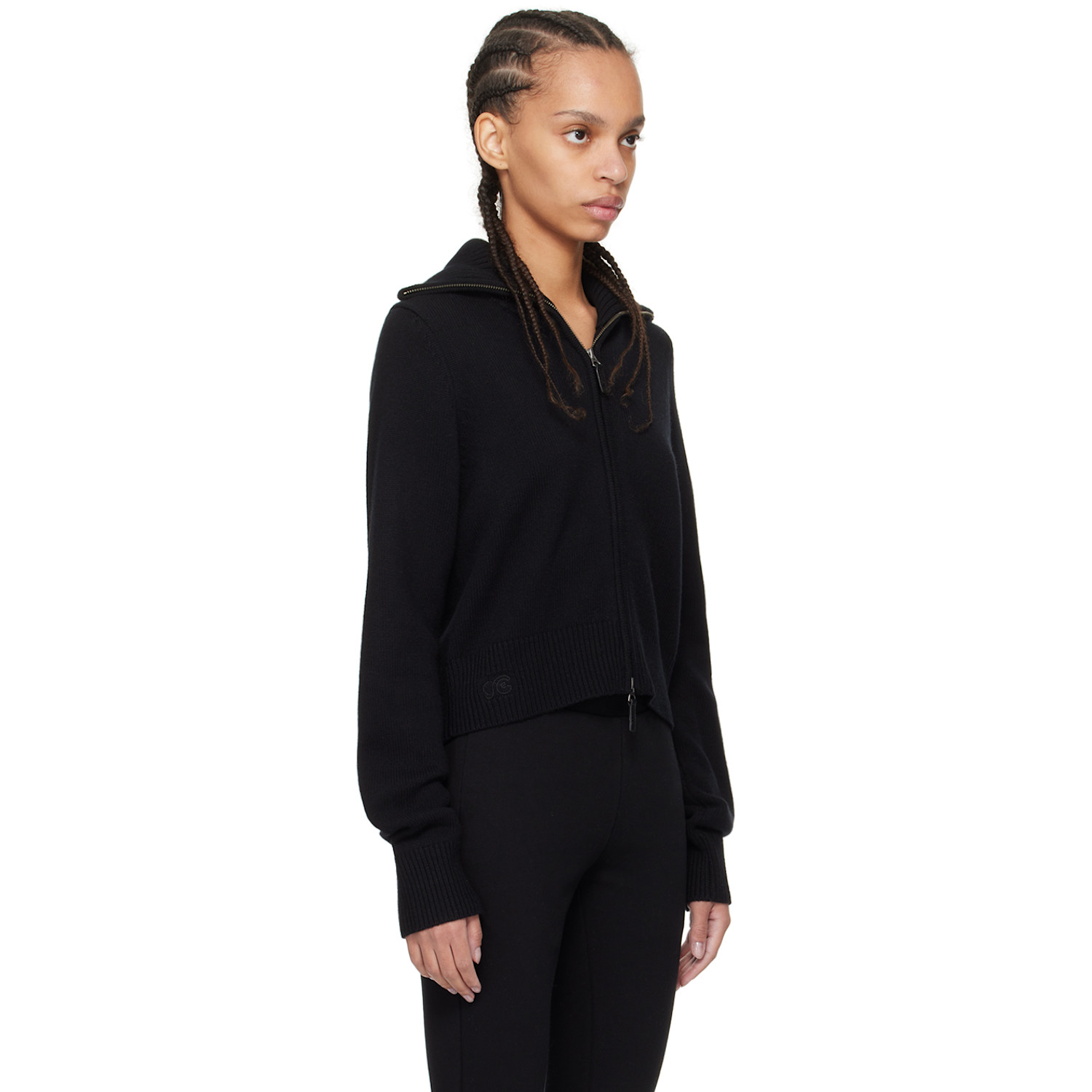  Fax Copy Express Black Zip Sweater 