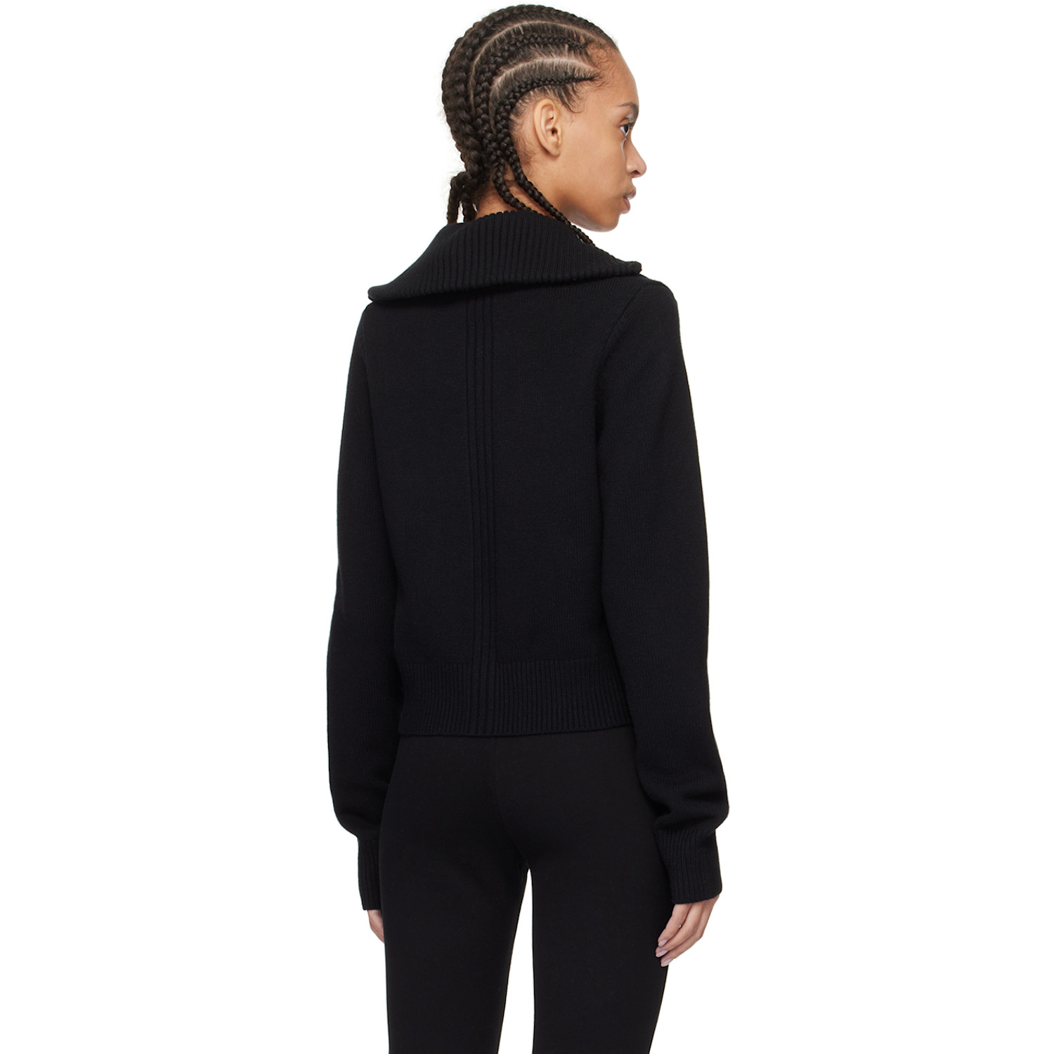 Fax Copy Express Black Zip Sweater 