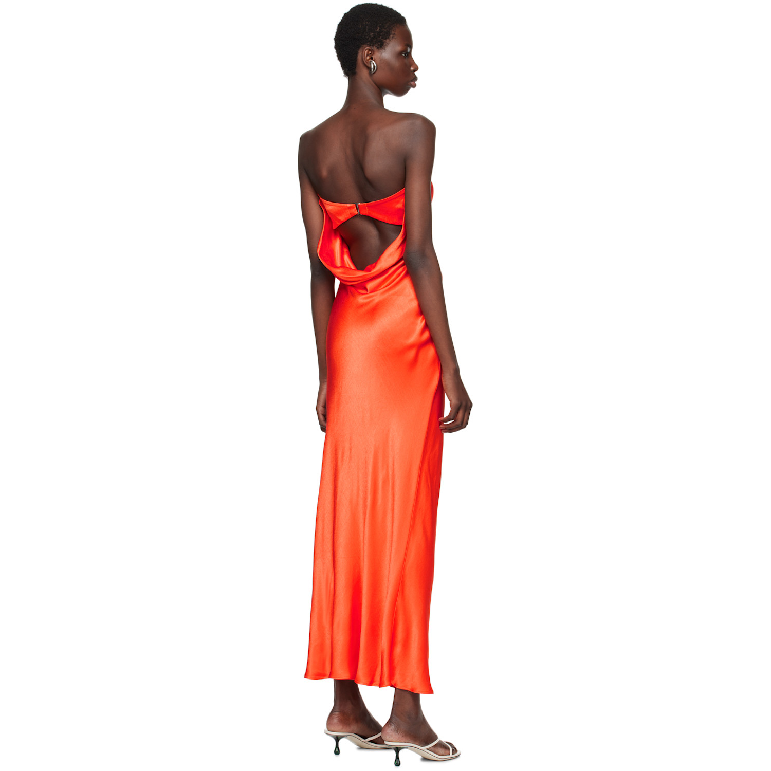  Bec + Bridge Orange Moon Dance Strapless Maxi Dress 