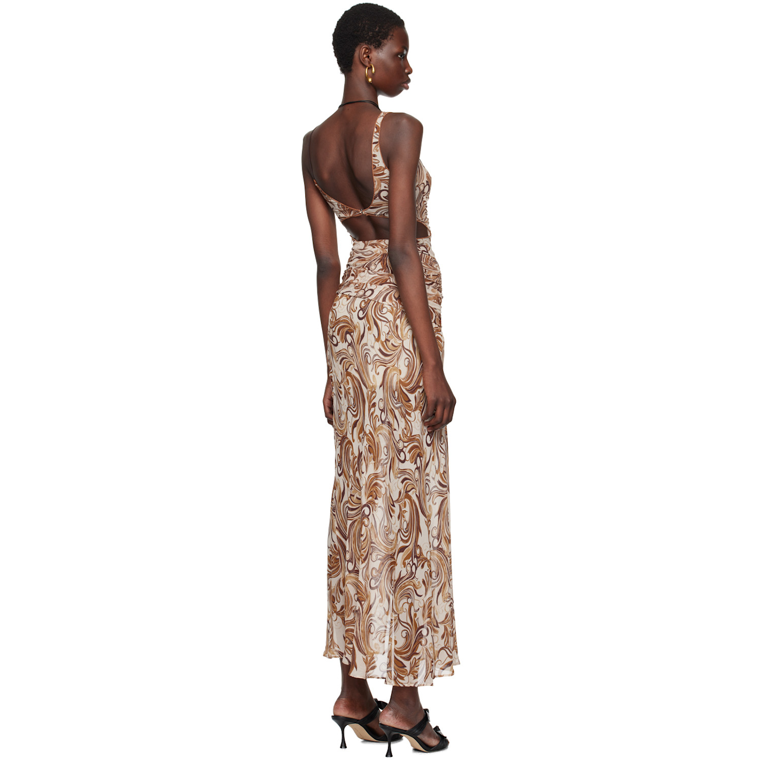  Bec + Bridge Beige & Brown Jocelyn Maxi Dress 