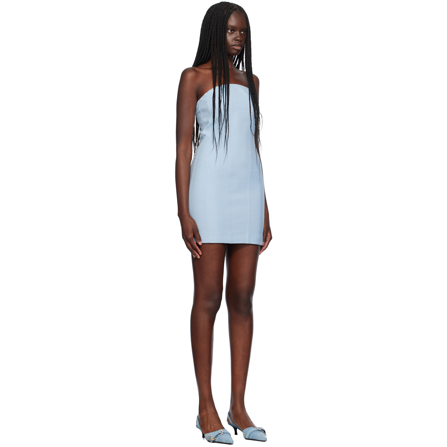  Amiri Blue Bustier Minidress 