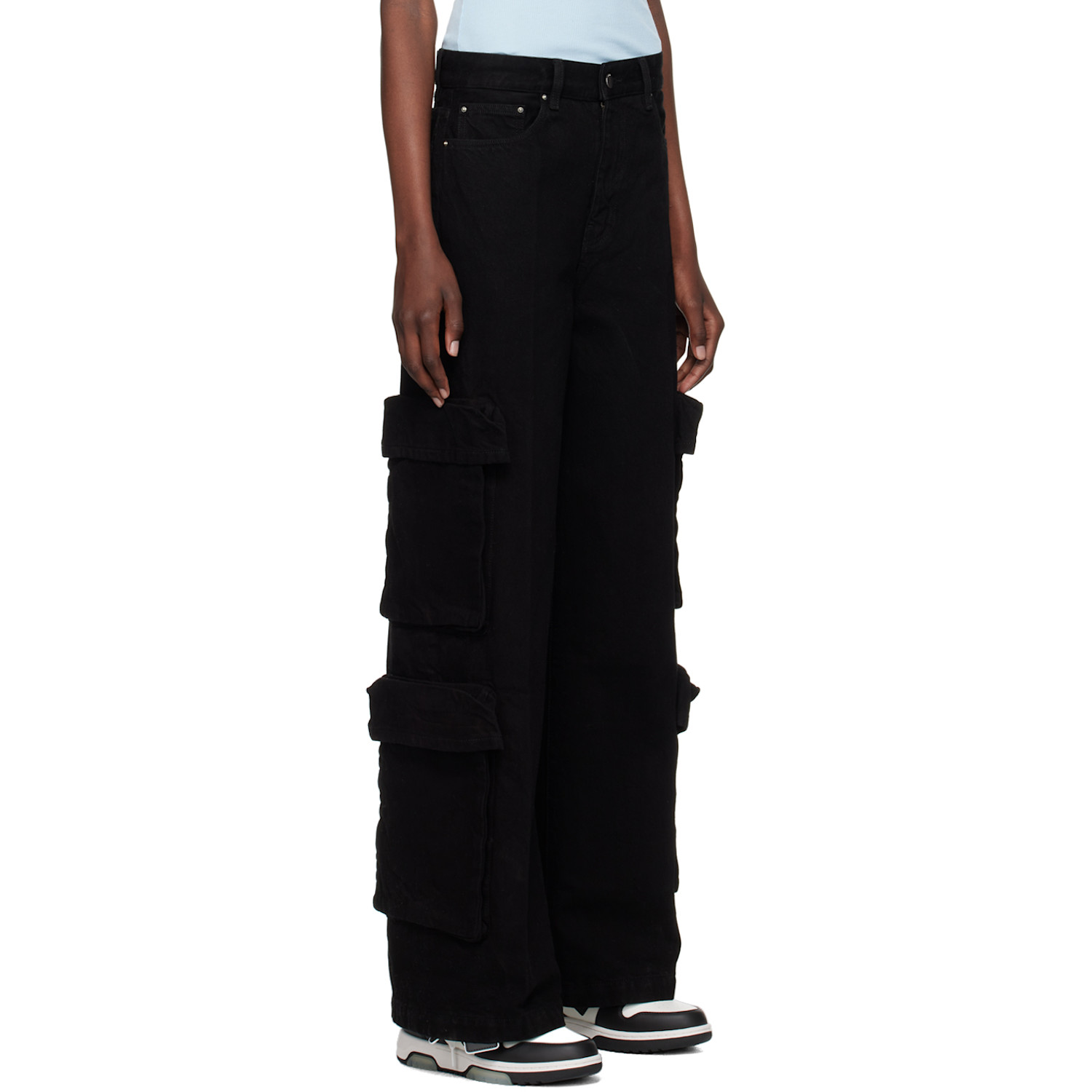  Amiri Black Baggy Cargo Jeans 