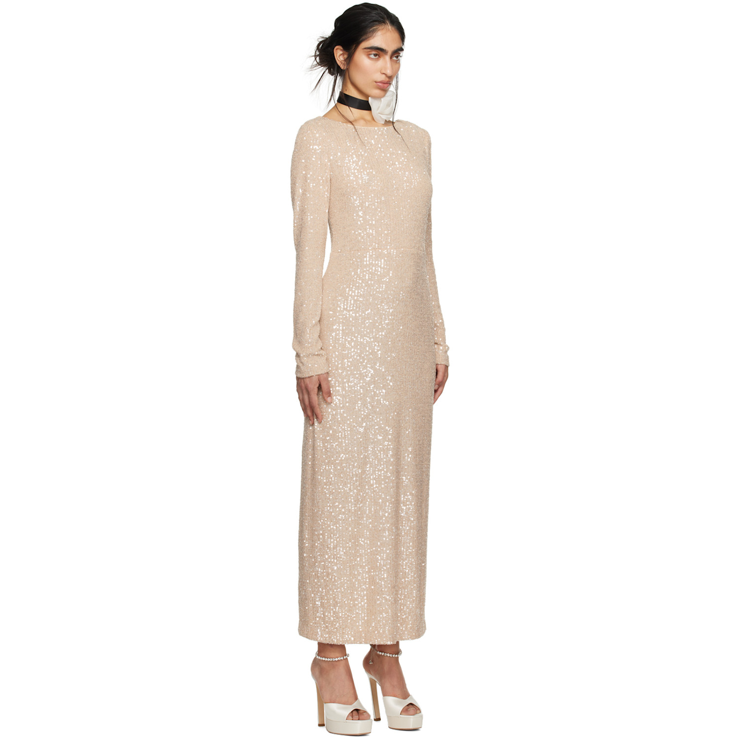  Anna Sui Ssense Exclusive Beige Open Back Midi Dress 
