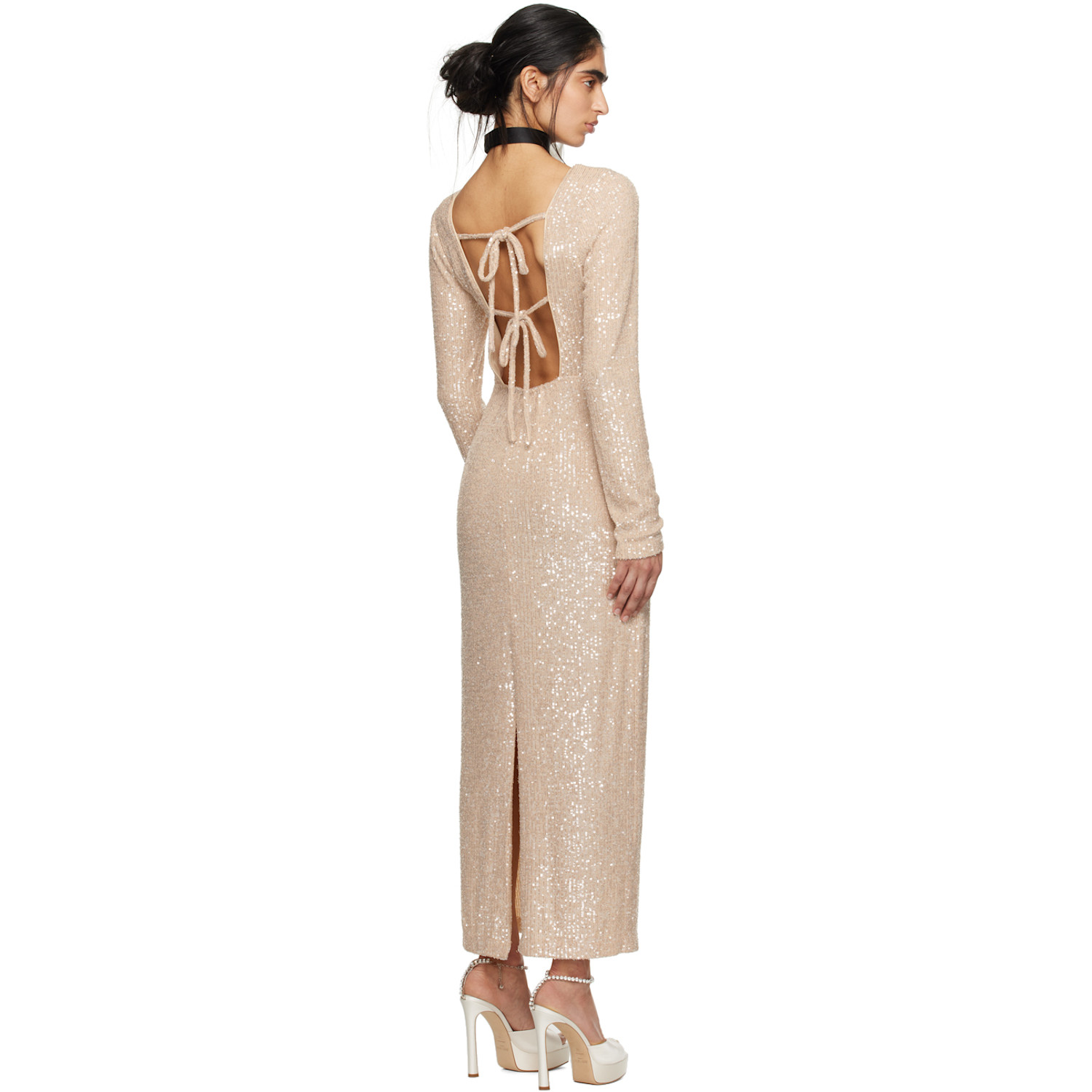  Anna Sui Ssense Exclusive Beige Open Back Midi Dress 