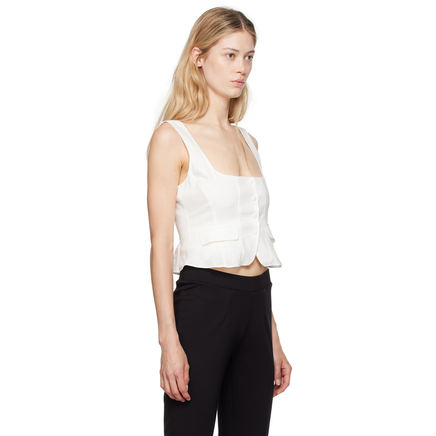  Guizio White Adelina Tank Top 