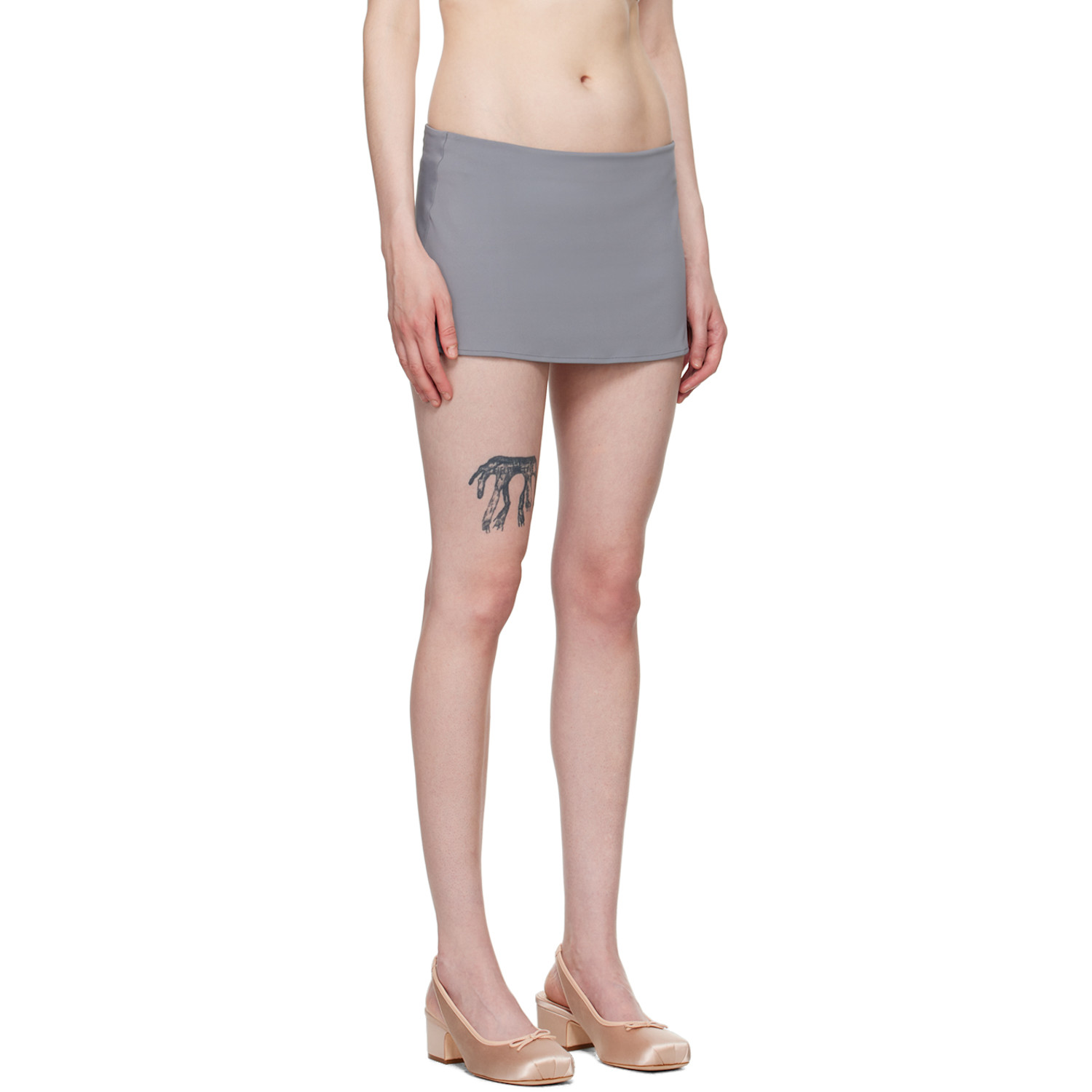  Guizio Gray Micro Miniskirt 