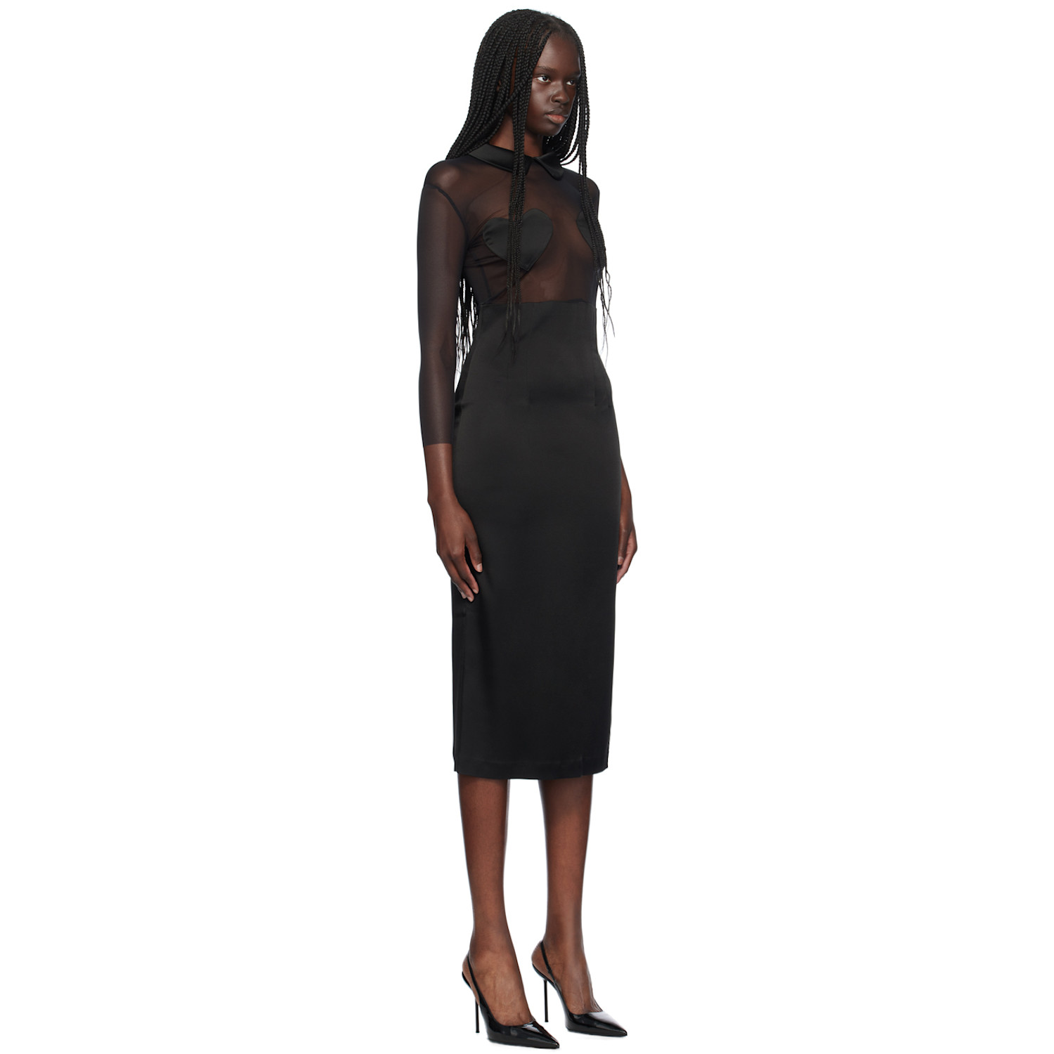  Blumarine Black Heart Midi Dress 