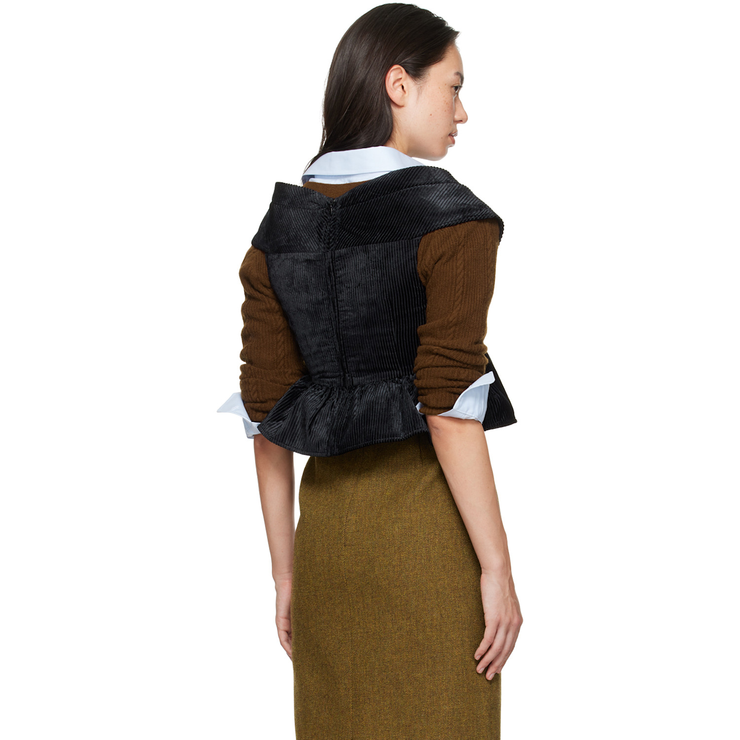  Shushu/tong Black Three-dimensional Pleated Top 