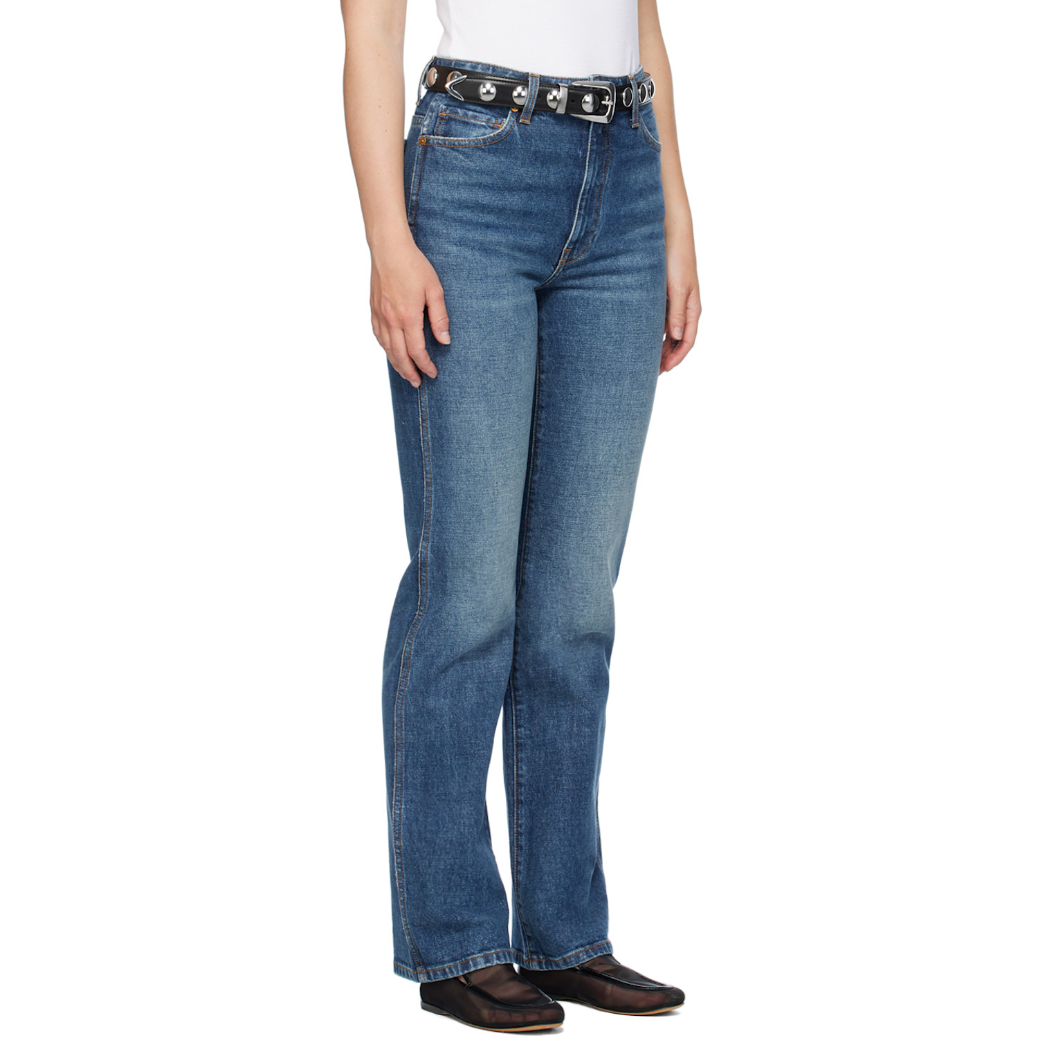  Khaite Blue 'the Danielle' Stretch Jeans 