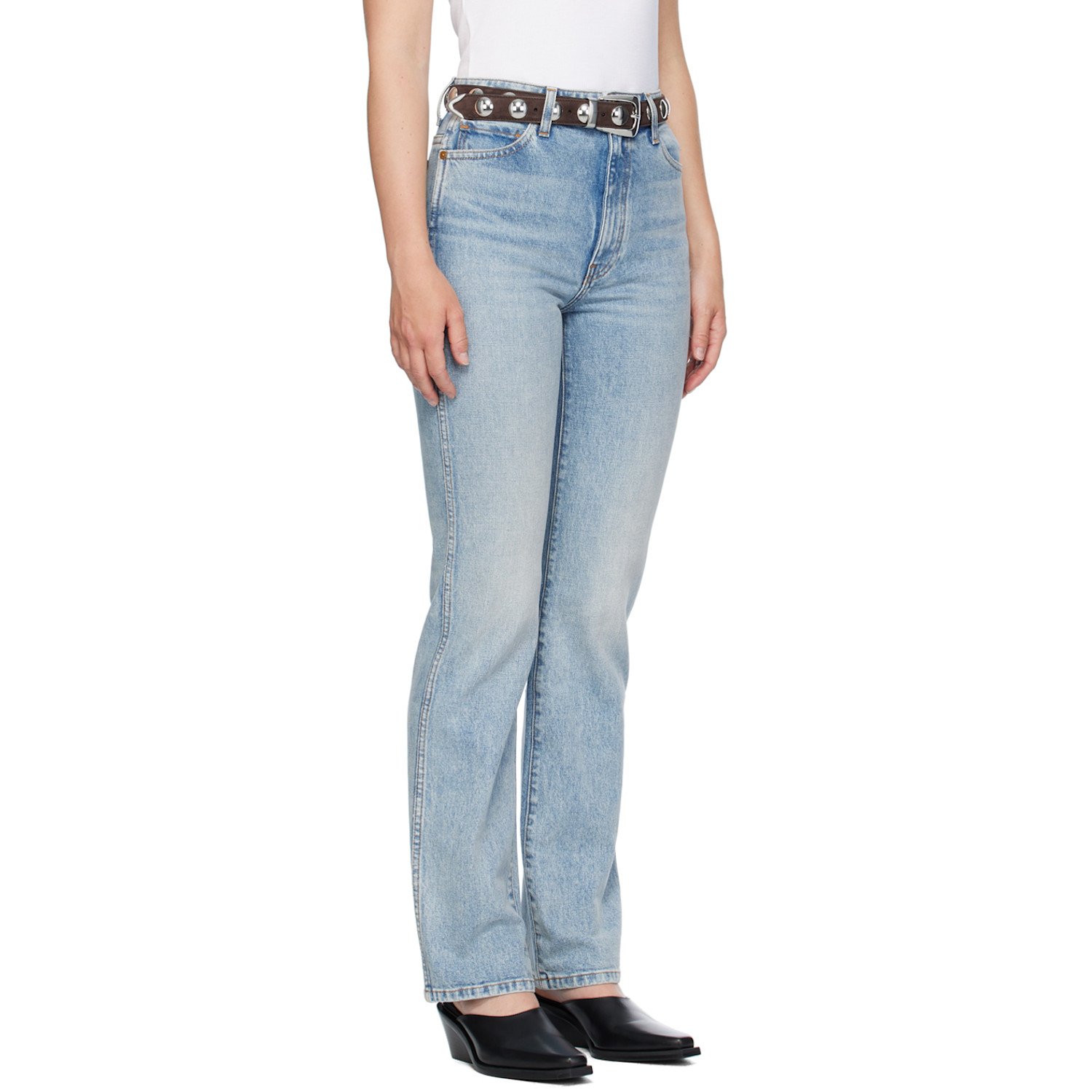  Khaite Blue 'the Danielle' Stretch Jeans 