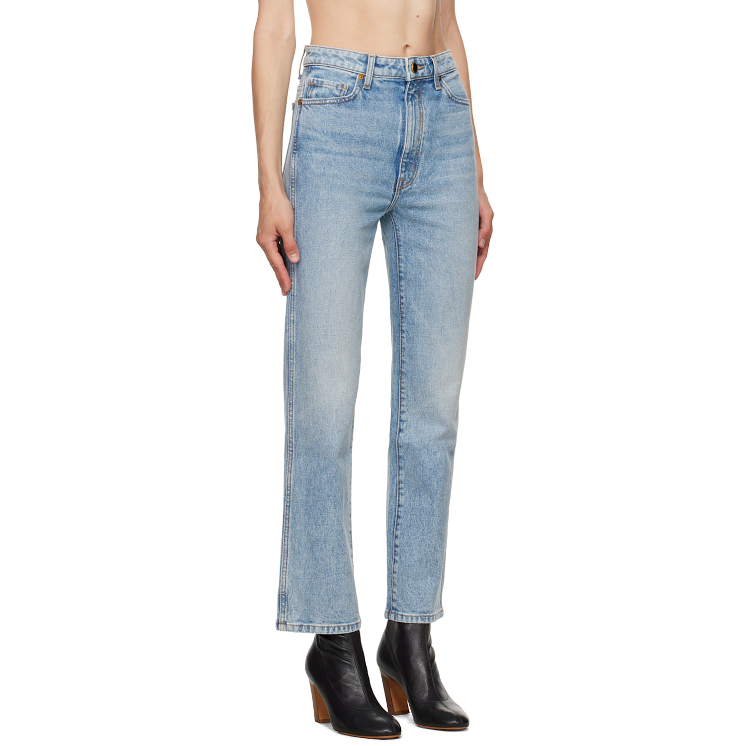  Khaite Blue 'the Abigail Stretch' Jeans 