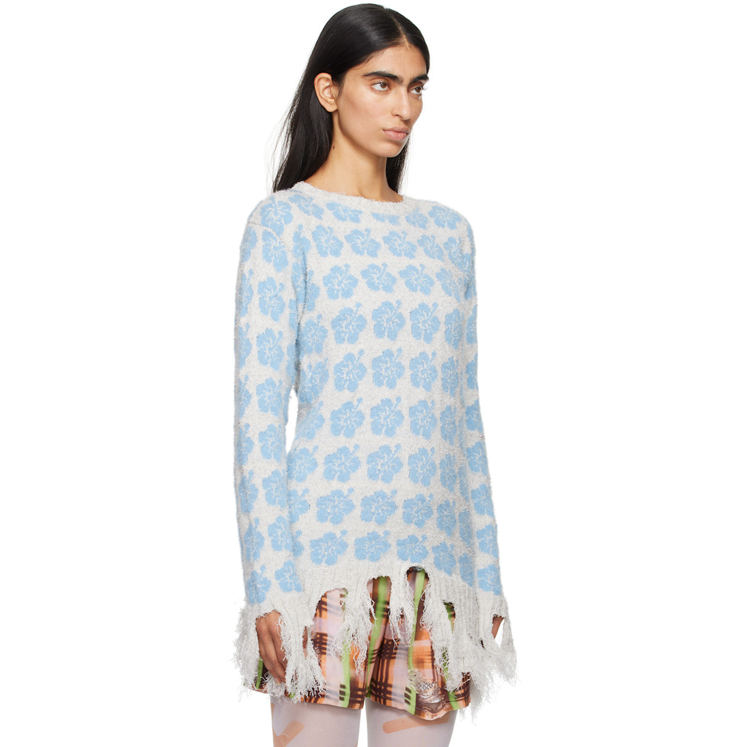  Ashley Williams Blue Ganguro Floral Sweater 