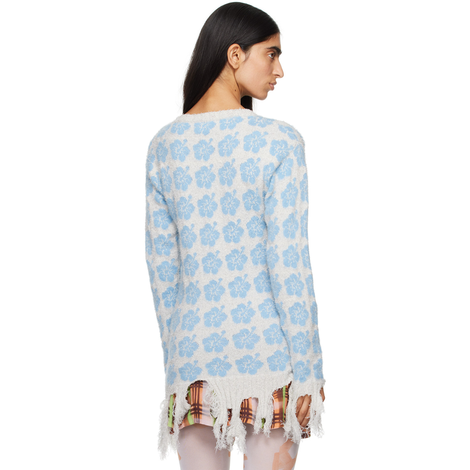  Ashley Williams Blue Ganguro Floral Sweater 