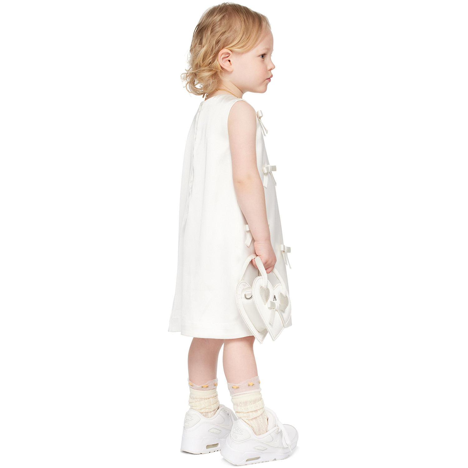  Ashley Williams Ssense Exclusive Kids Off-white Bow Dress 