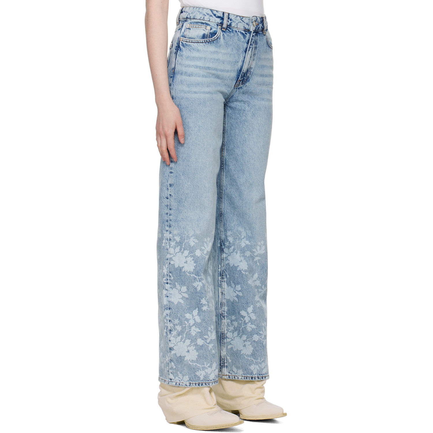  Holzweiler Blue Flower Print Jeans 