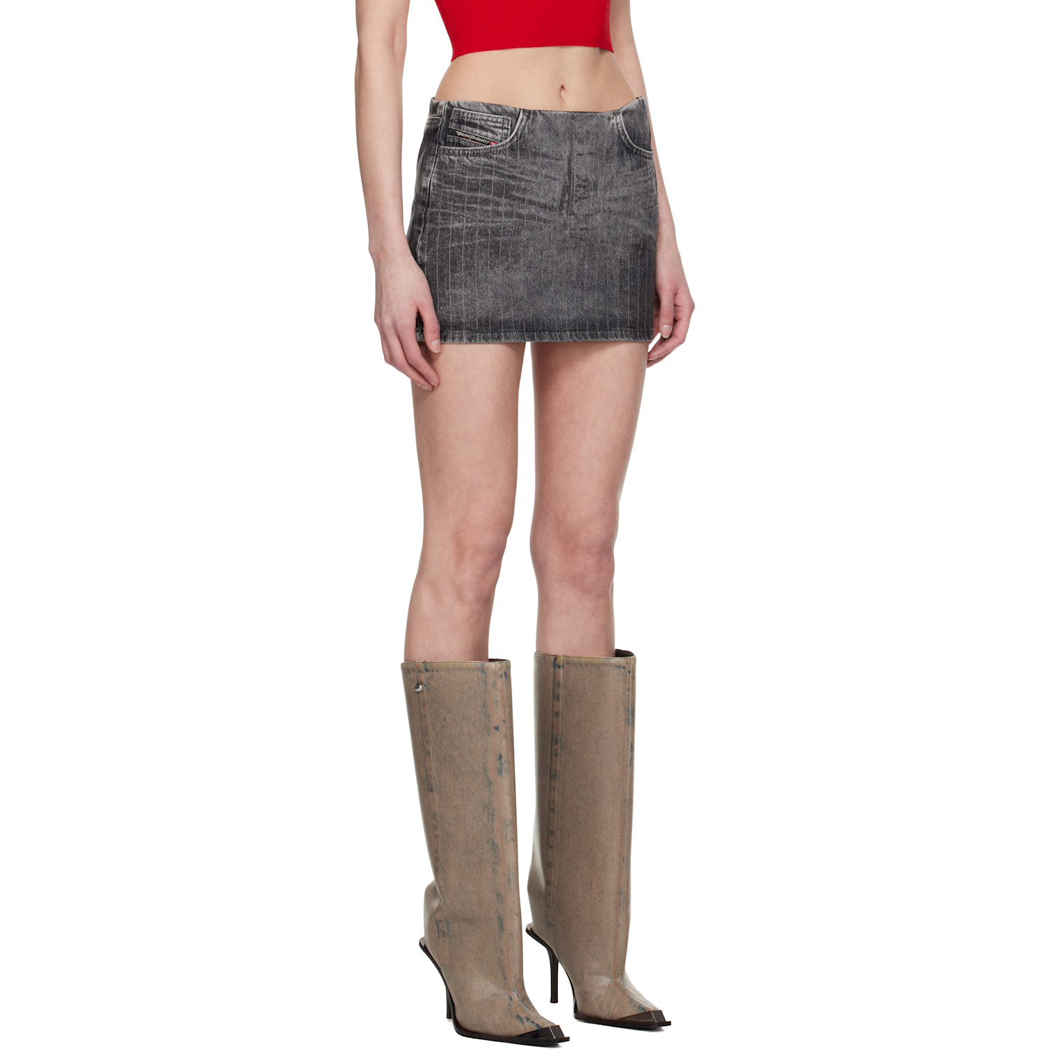  Diesel Gray De-pra-mini-s3 Denim Miniskirt 