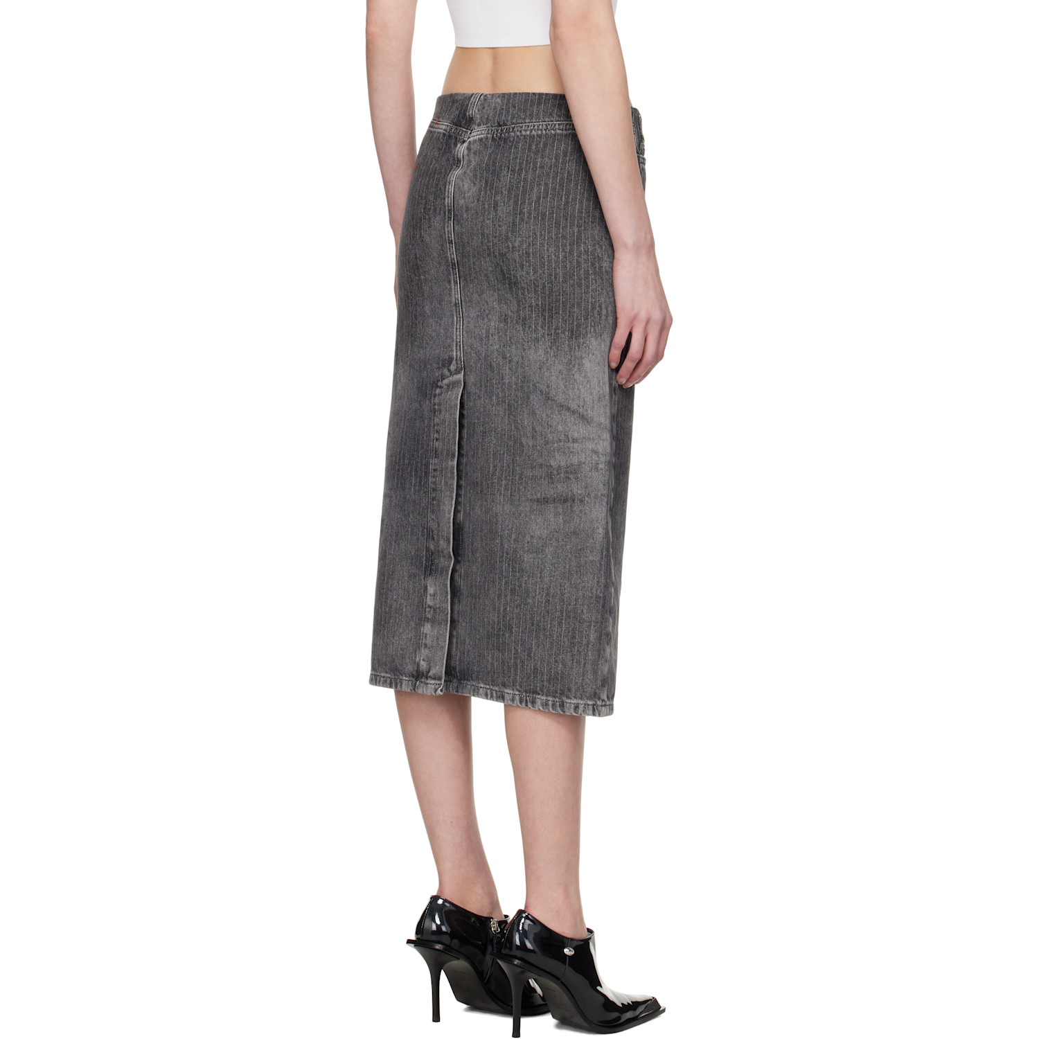  Diesel Gray De-pra-s4 Denim Midi Skirt 