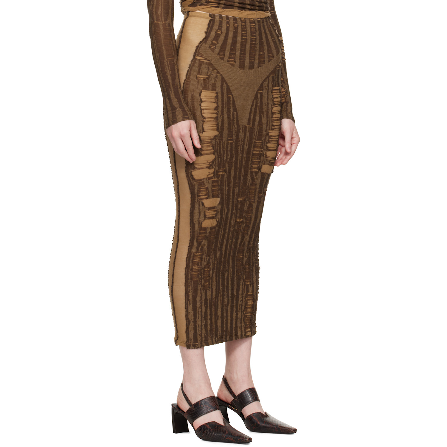  Diesel Brown M-calina Midi Skirt 