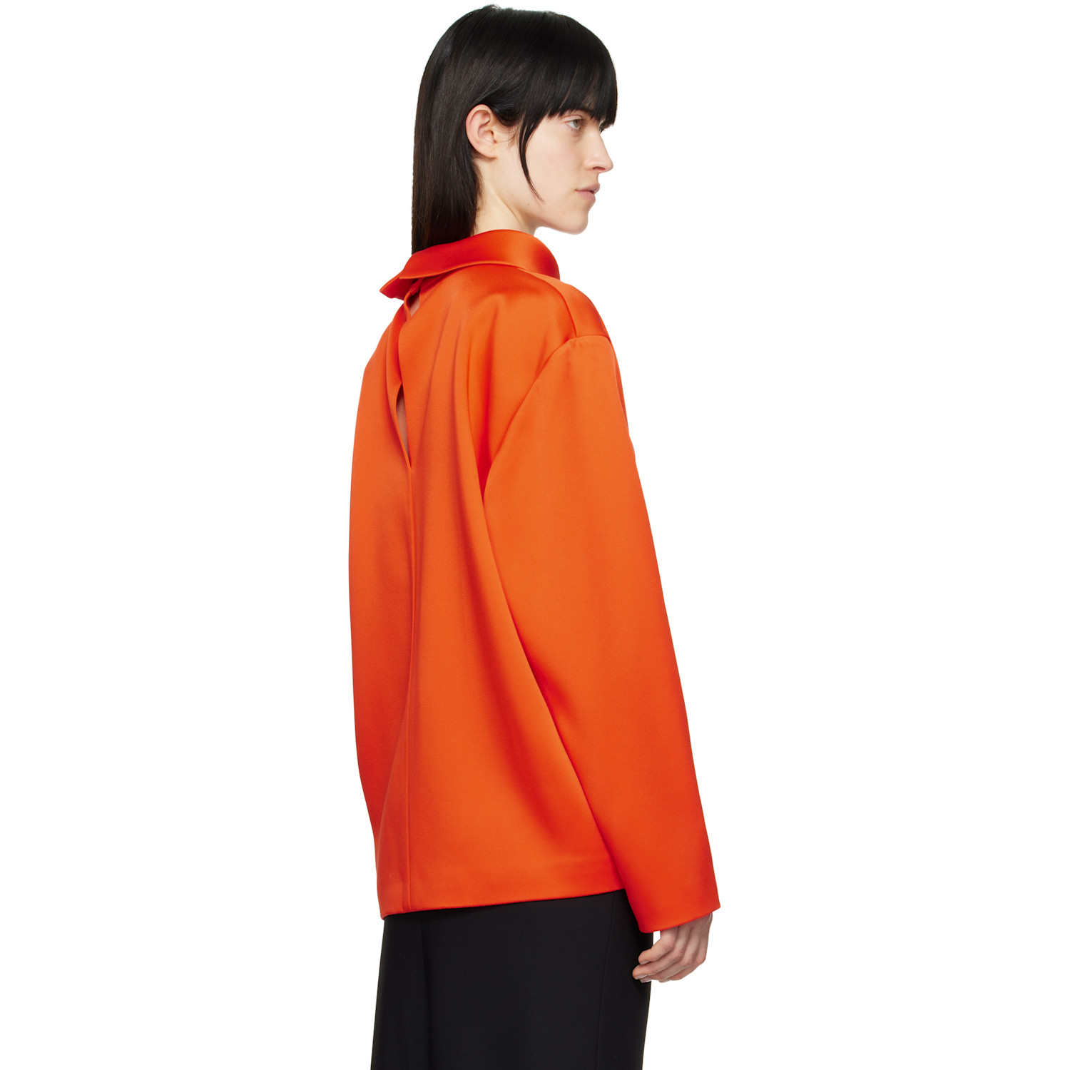  Carven Orange Double Satin Blouse 