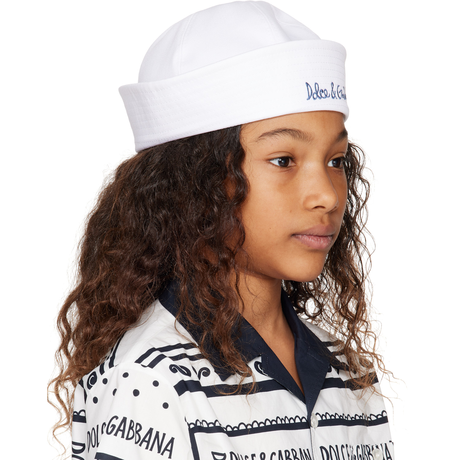  Dolce&gabbana Kids White Embroidered-logo Hat 