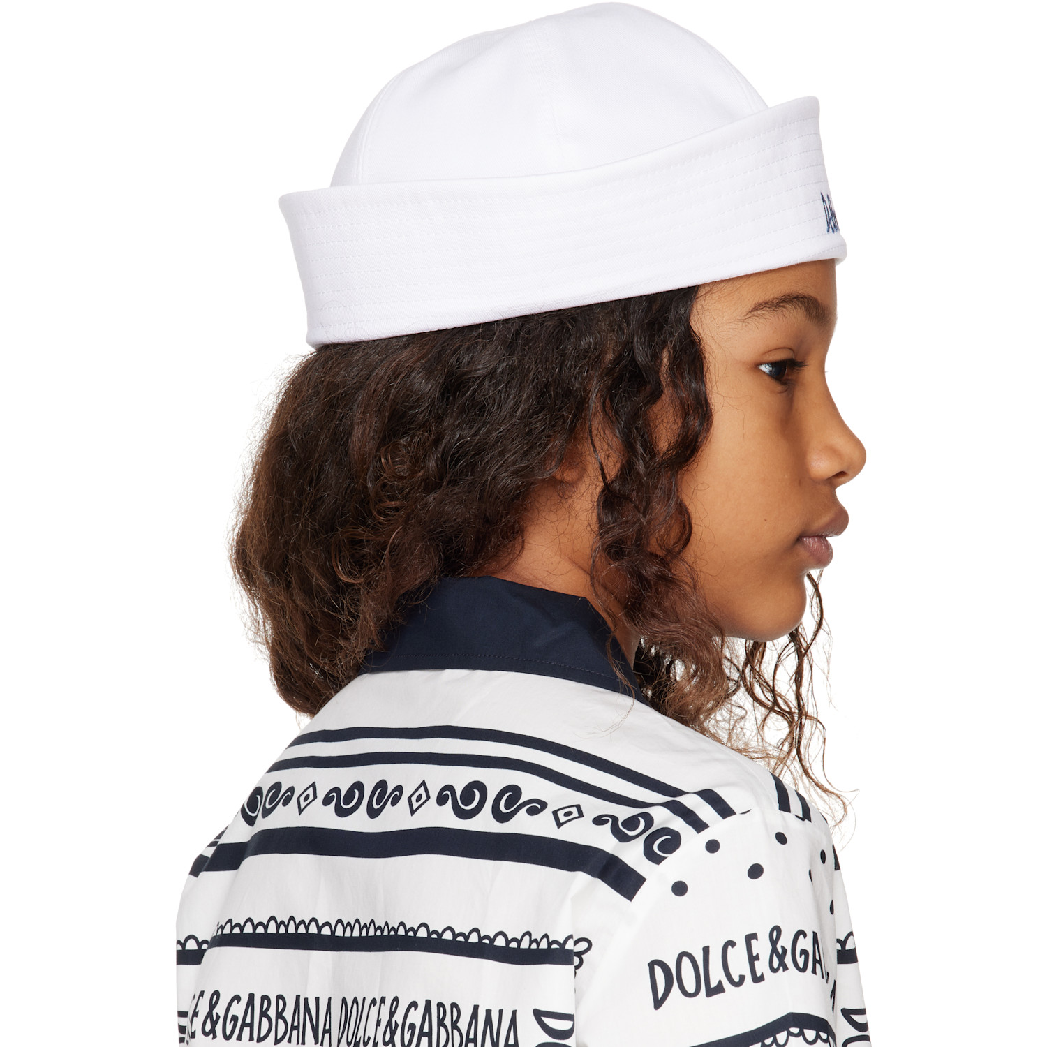  Dolce&gabbana Kids White Embroidered-logo Hat 