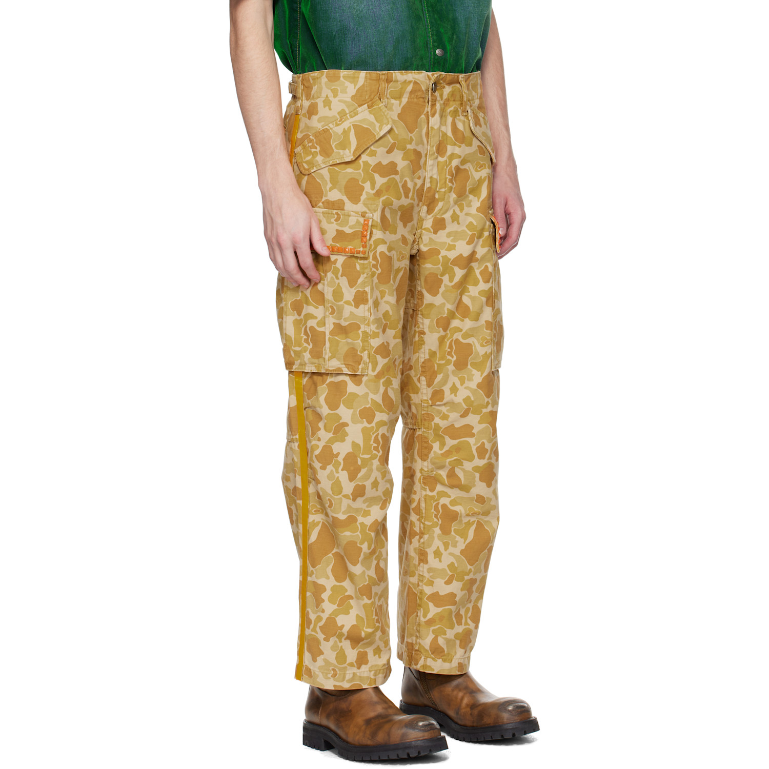  Coût De La Liberté Yellow Cooper Camouflage Cargo Pants 