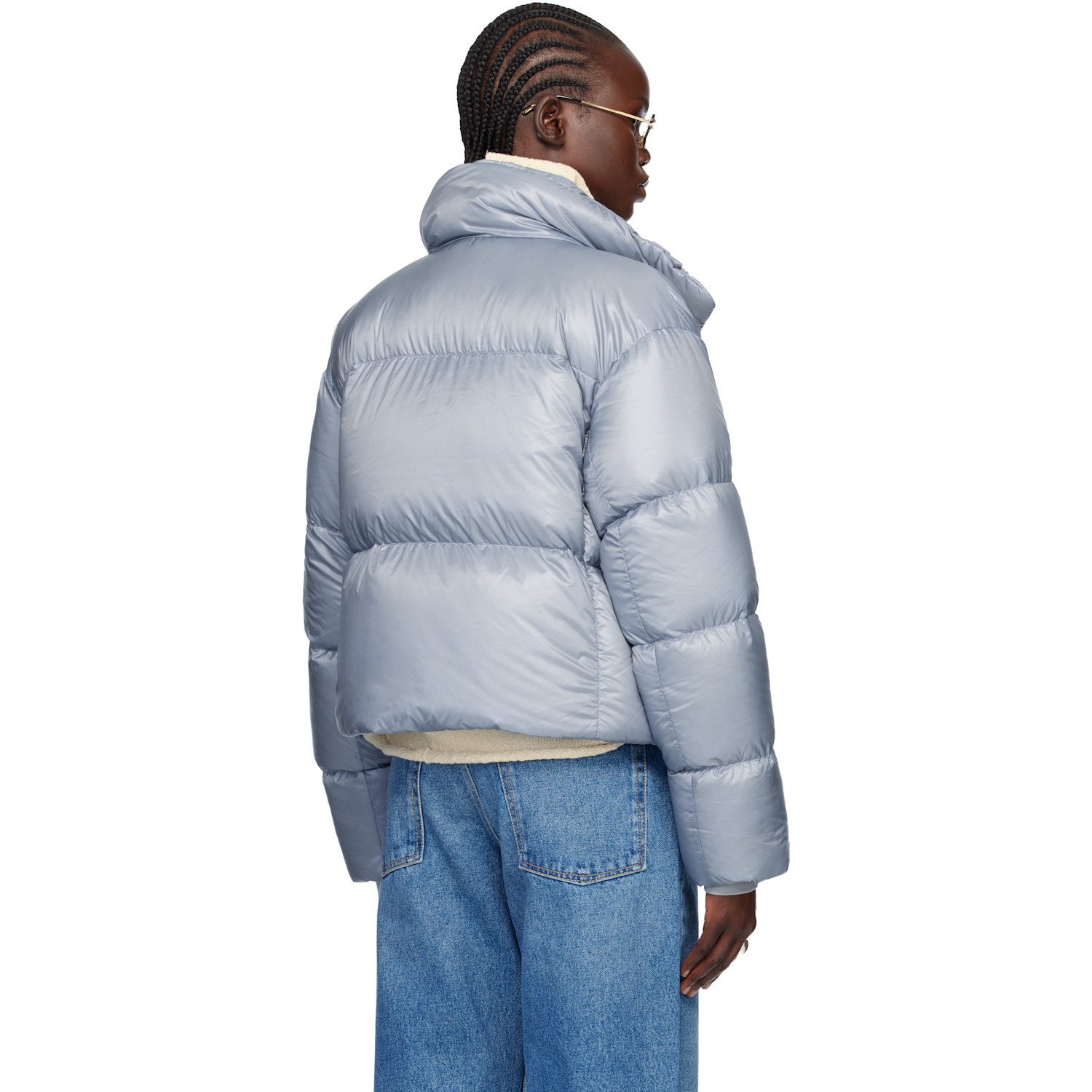  Canada Goose Blue 'white Label' Cypress Cropped Down Jacket 