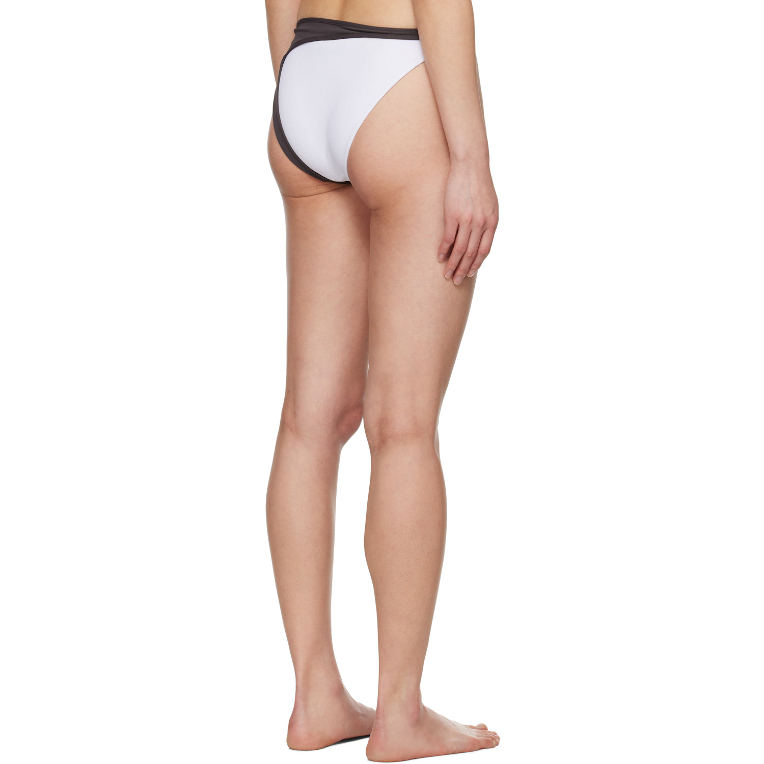  Ottolinger White & Brown Layered Bikini Bottom 
