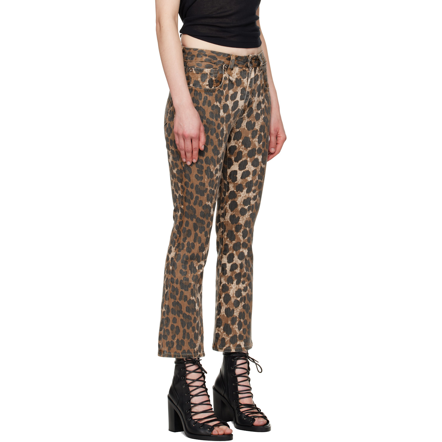  R13 Brown Kick Fit Jeans 